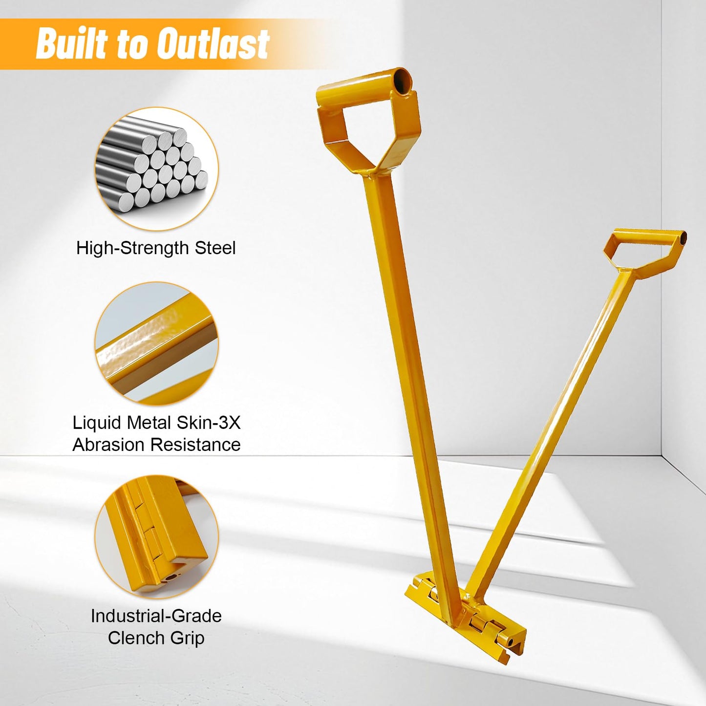 LAOJIEDAO Roof Eaves Seam Bender, Metal Roofing Drip Edge Folding Tool for Standing Seam Mechanical Lock, 90-180° Roof Edge Hemming Crimper Tool for Roofer and Sheet Metal Worker (2-in-1 Yellow)