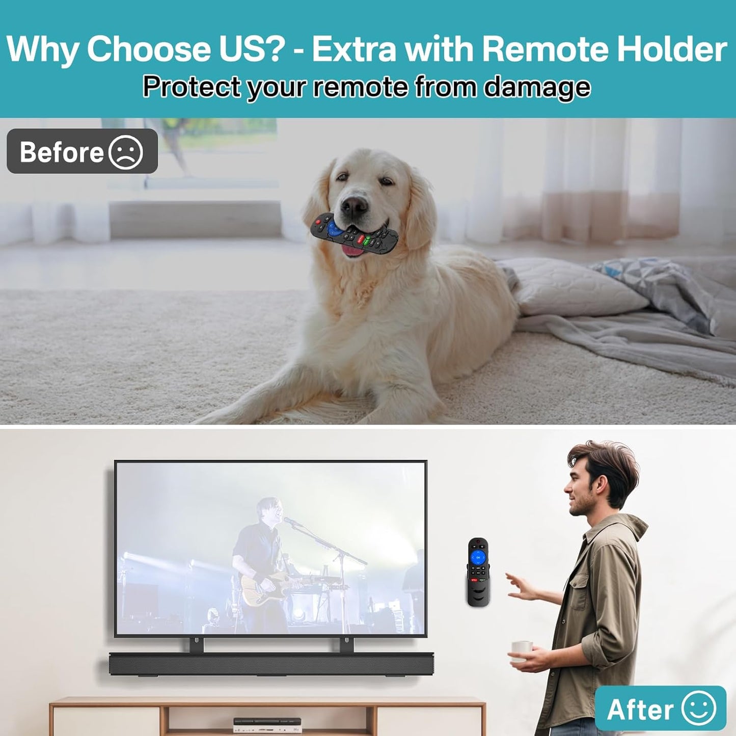 tiebutie Sound Bar Mounts Under TV for Bose Soundbar Mount with Speaker Mounts and Remote Holder - Adjustable Height