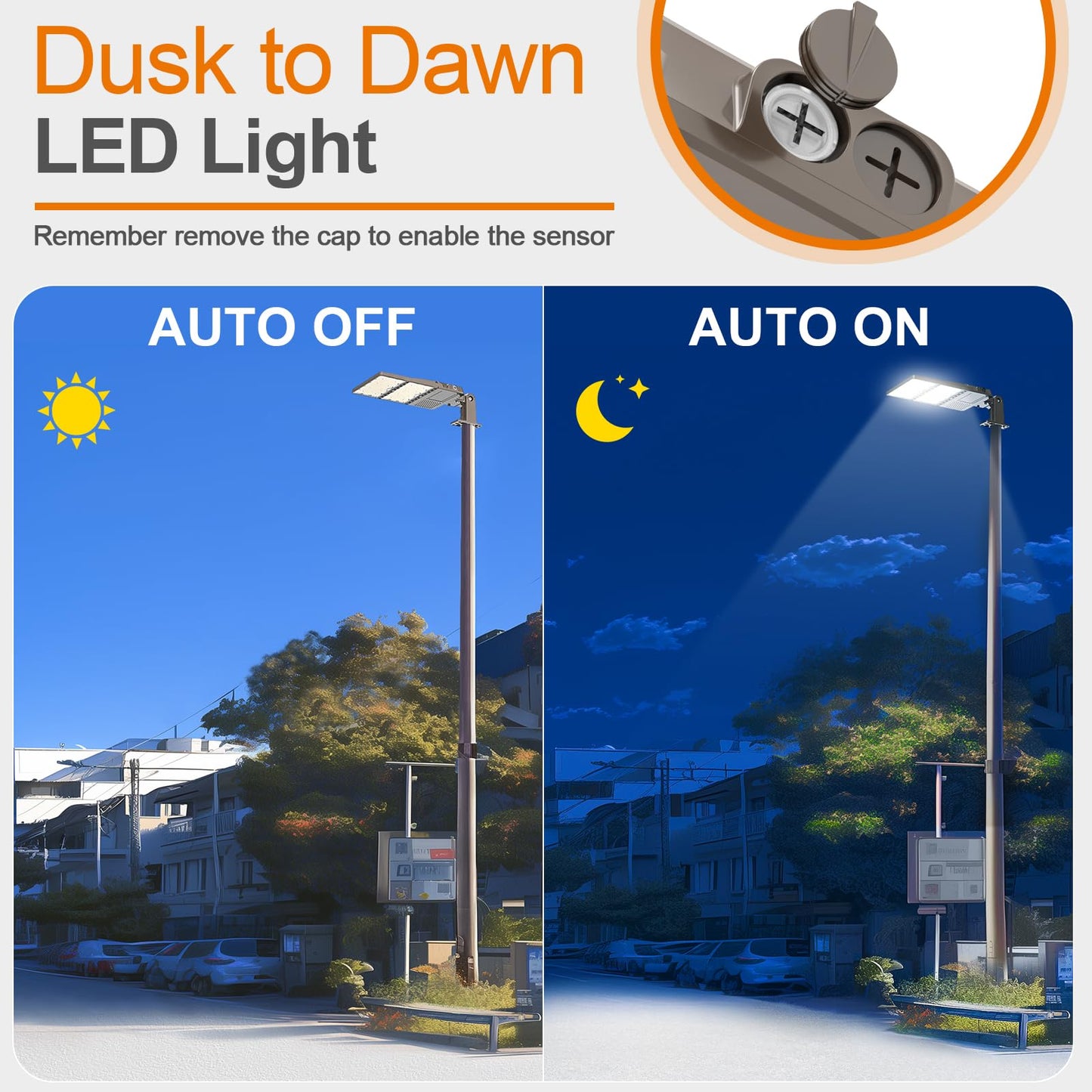 ADUB 4 Pack 320W LED Parking Lot Lights with Photocell, 48000LM ETL Listed LED Shoebox Pole Fixture Adjustable Arm&Slip Fit Mount, 5000K IP65 Commercial Area Street Flood Lighting, AC 277-480V