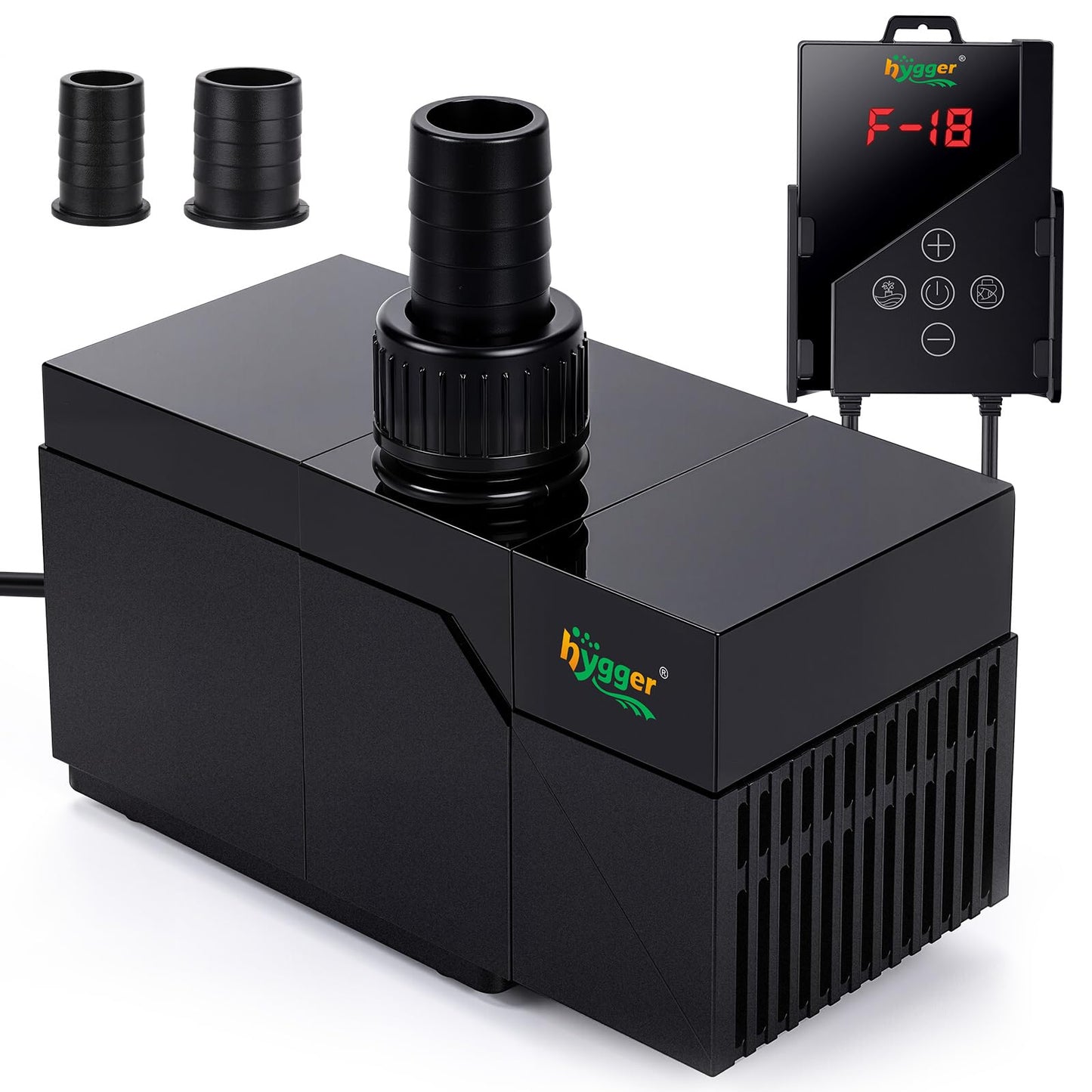 hygger 2380GPH Aquarium Water Pump with Intelligent Controller，DC 24V Ultra Quiet Powerhead, Powerful Return Pump for Fish Tanks, Aquariums, Ponds, Fountains, Sump, Hydroponics (75W, 17.8ft)