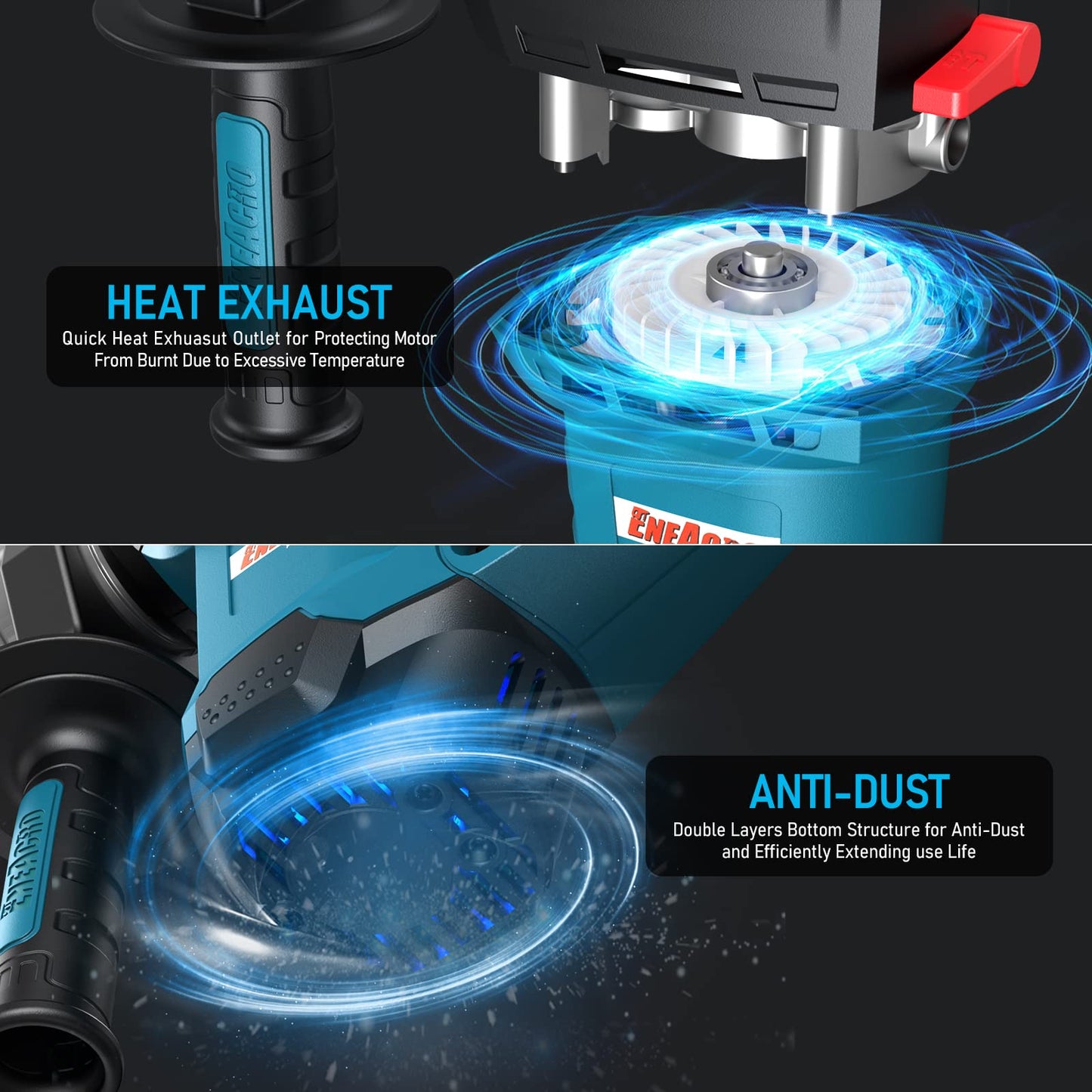 ENEACRO 1-1/4 Inch SDS-Plus 12.5 Amp Heavy Duty Rotary Hammer Drill