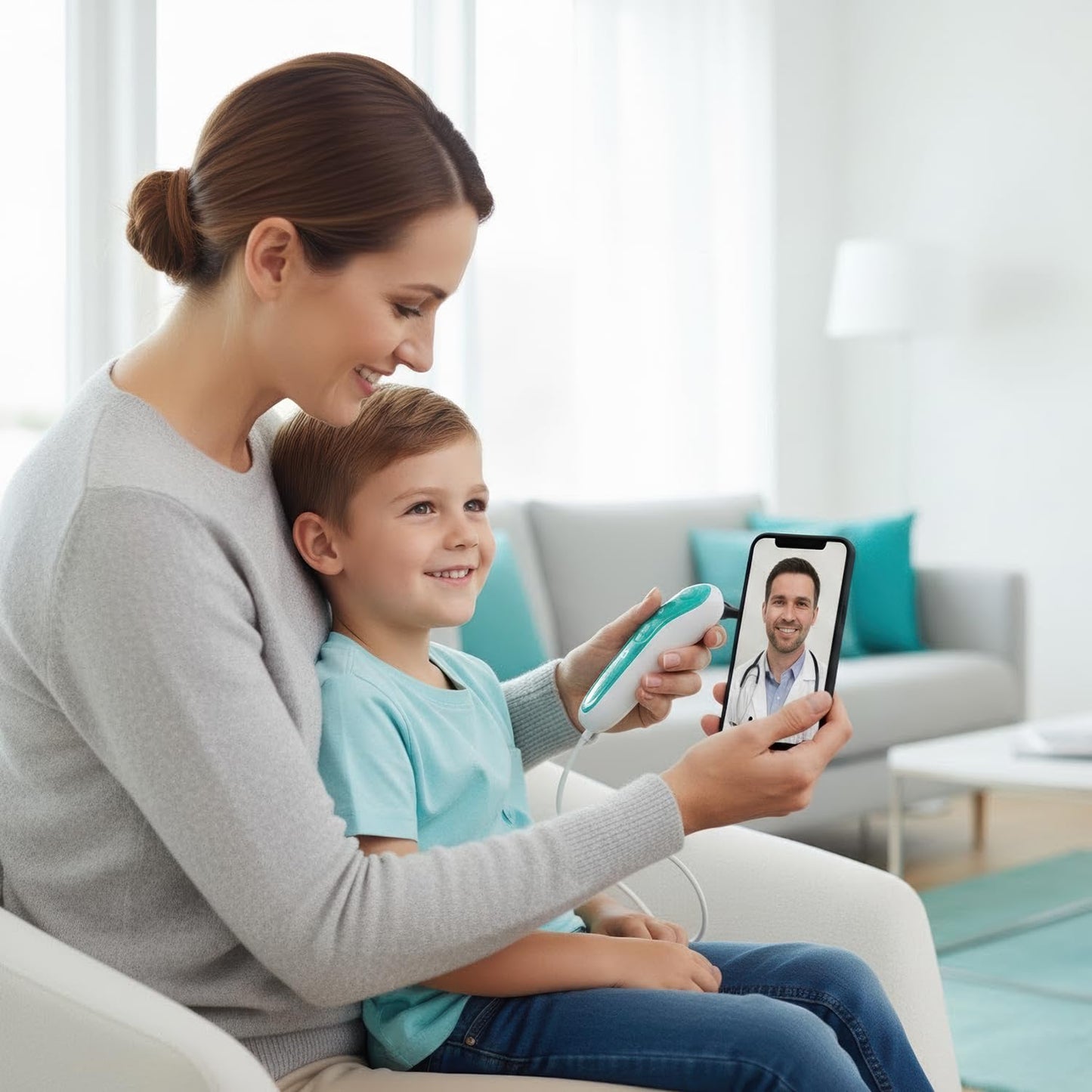Remmie 4 AI-Powered Digital Otoscope with Light for Home Use - Ear Infection Checker for Kids & Adults - Nose Scope Video Camera with Telemedicine-Enabled App - FDA-Registered