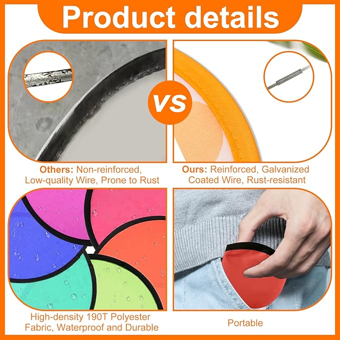 20PCS Foldable Flying Disc Fans with Bags, 9.8'' DIY Handheld Black Egde Fabric Folding Fan for Outdoor Game Activities Birthday Party Favors Gifts, Pink
