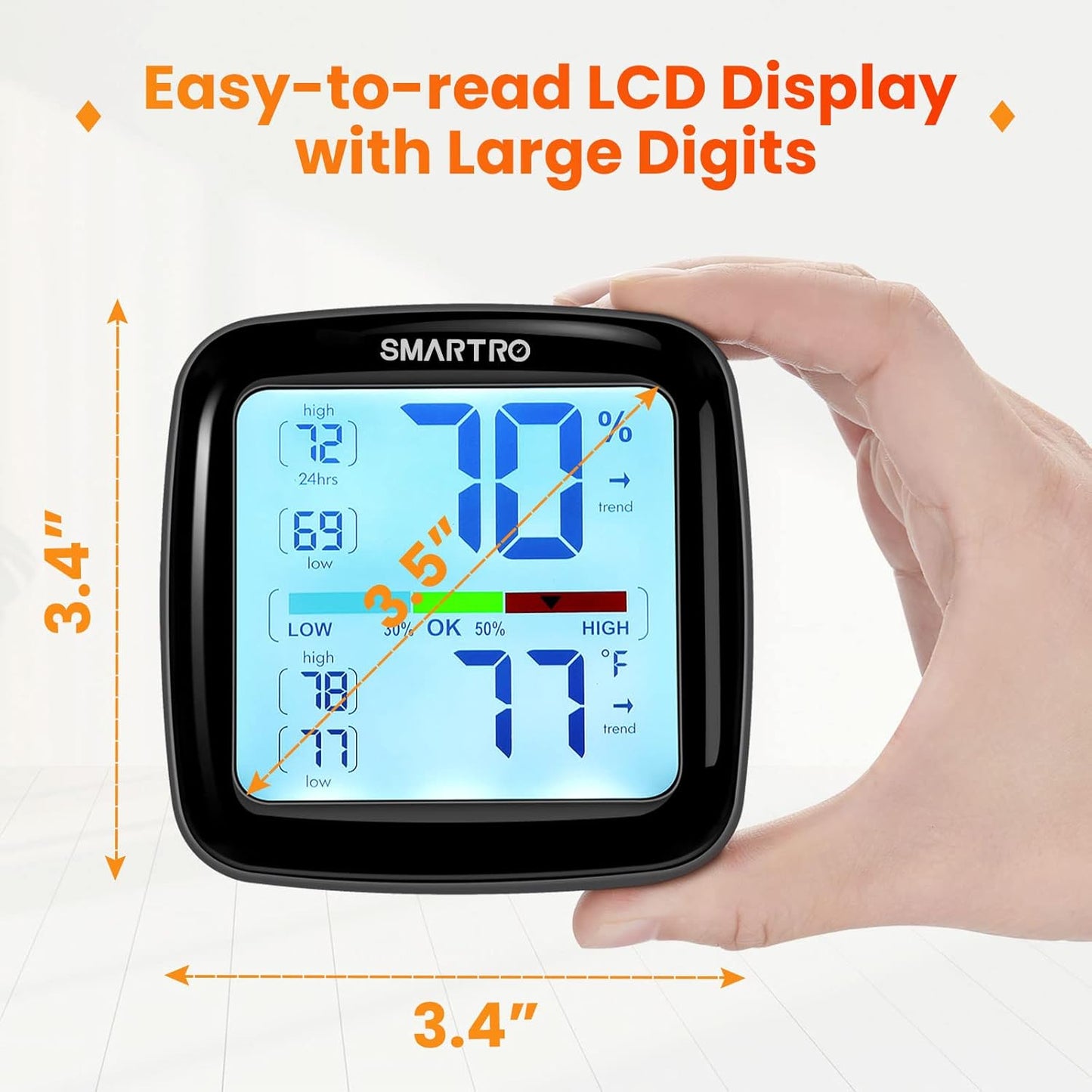 SMARTRO SC42 Digital Hygrometer | Professional Indoor Thermometer with Accurate Calibration