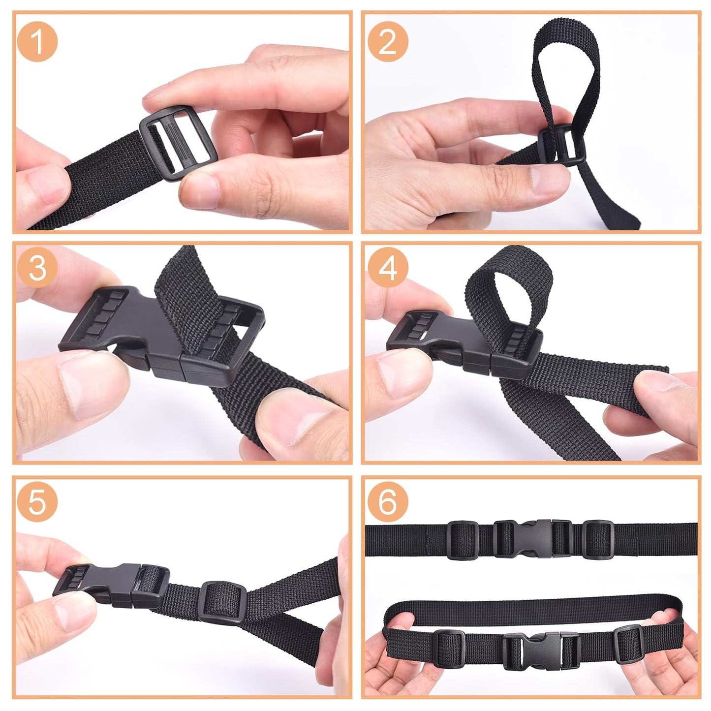ManTangSun 6 Pack Buckles 1 Inch Quick Release Buckles Plastic Buckle Clips Dual Adjustable 1" Wide Buckle Replacement for Backpack Nylon Webbing Straps