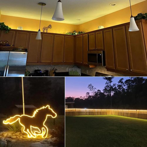 40ft LED Rope Lights - Warm White Waterproof Lighting | Connectable & Flexible for Patios, Gardens, Walkways
