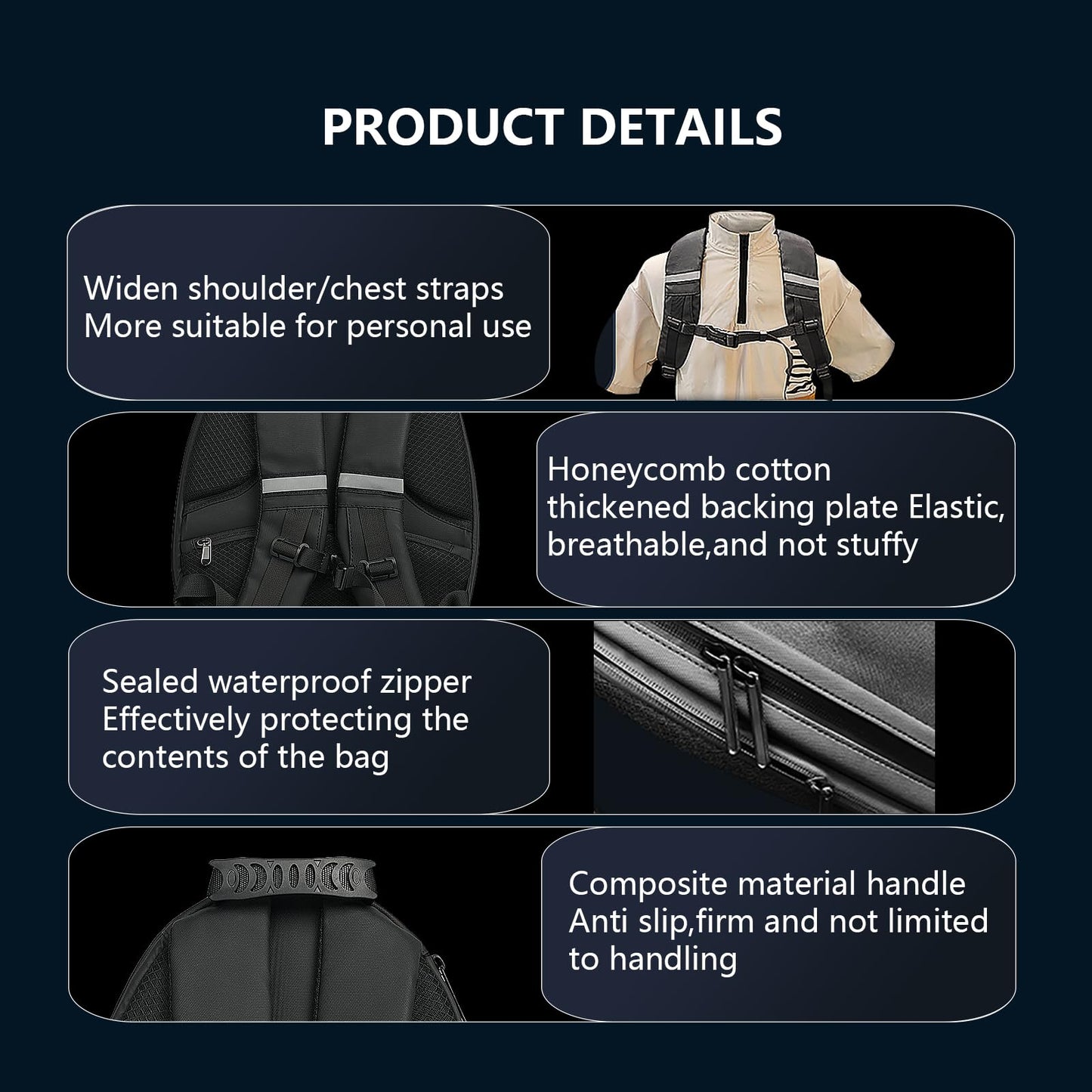 XMYIQI LED Motorcycle Backpack with Helmet Compartment | APP Controlled Display Bag | Waterproof Hard Shell | 30% Expandable | for Riders Construction Workers Commuters |Battery not included