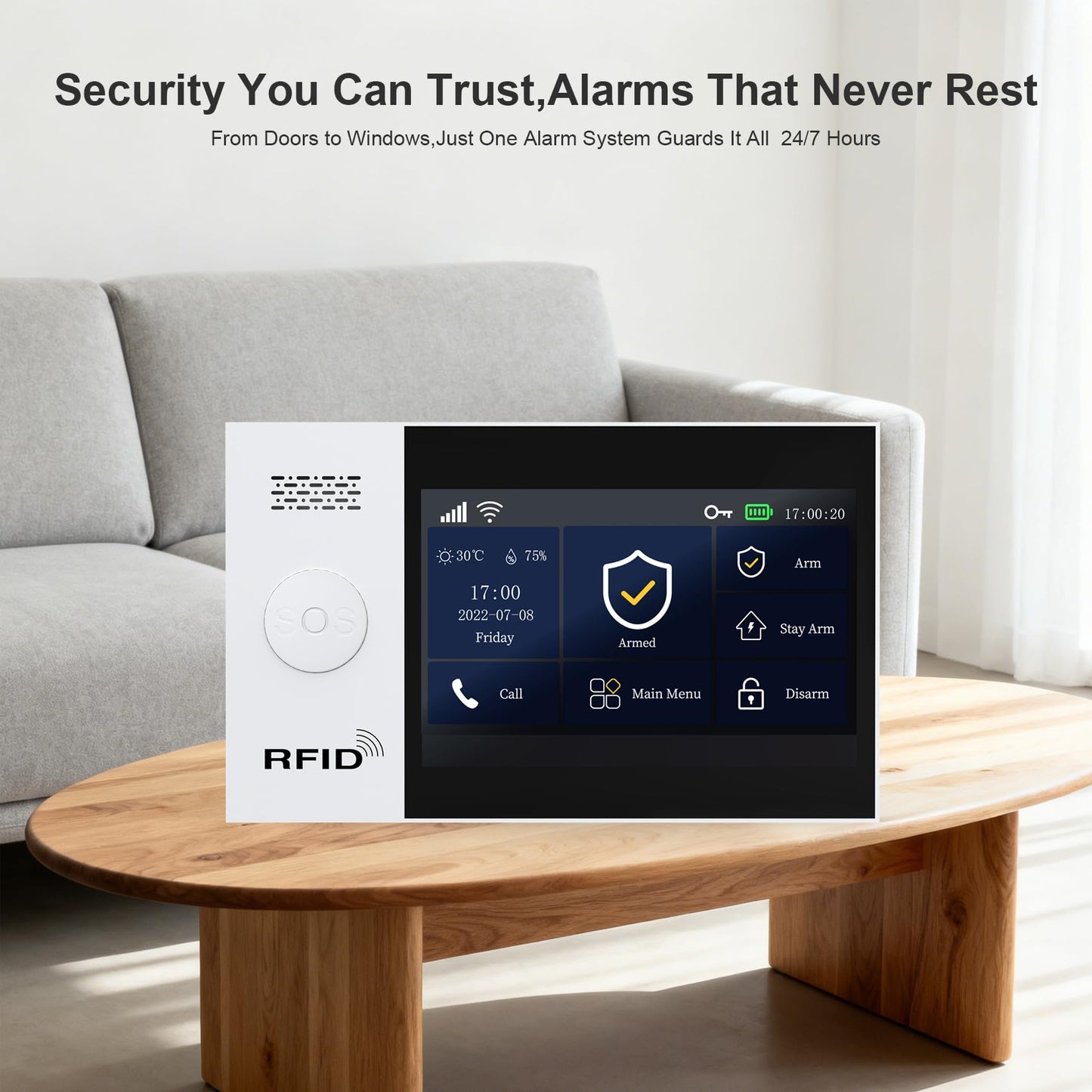 PGST Wireless Home Alarm System,Smart Home Security Systems with 4G SMS/Tuya App Instant Alerts,Motion Detector,Door Alarm Sensors,Compatible with Alexa and Google Home,No Monthly Fee
