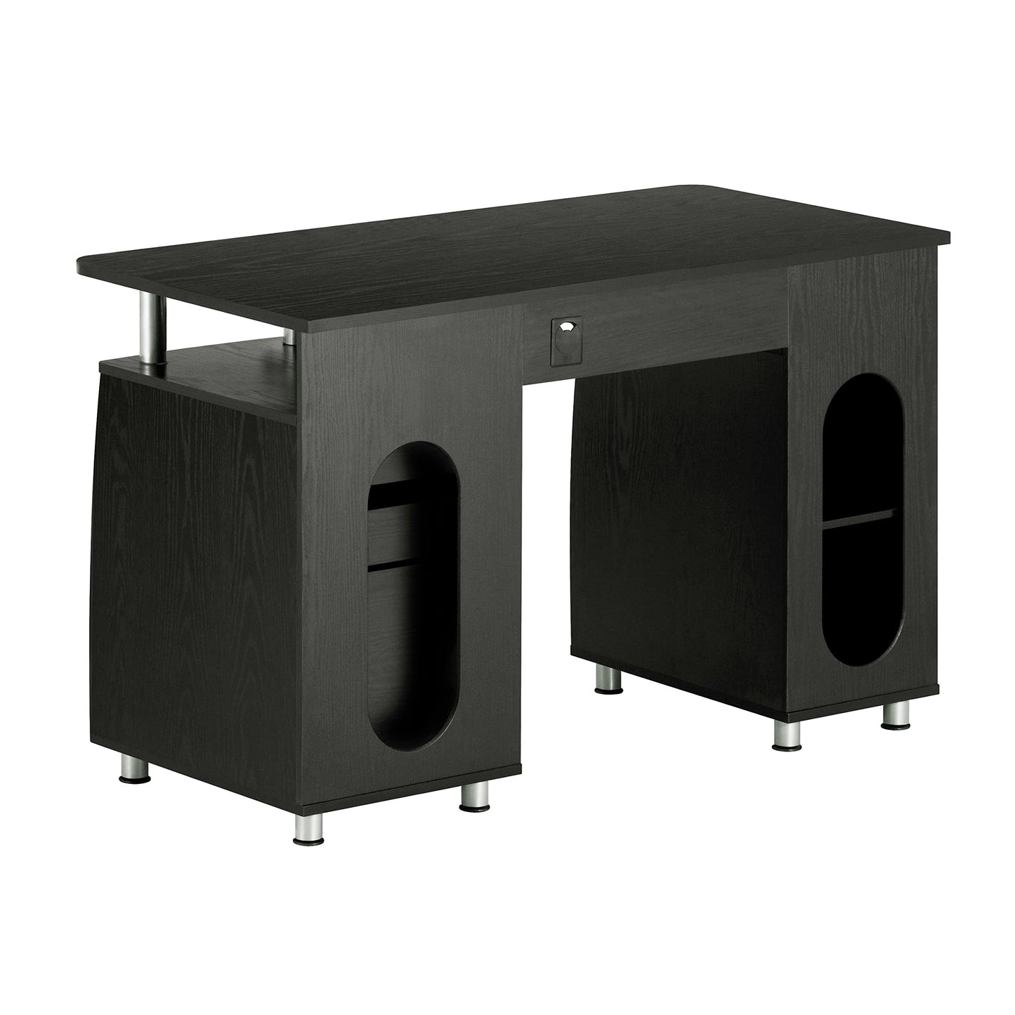 Techni Mobili 48'' W Computer Desk with File Cabinet and Drawers, Storage Cabinet with Removable Shelf and Ventilation for CPU, Home Office Desk or Computer Workstation with Keyboard Tray, Espresso