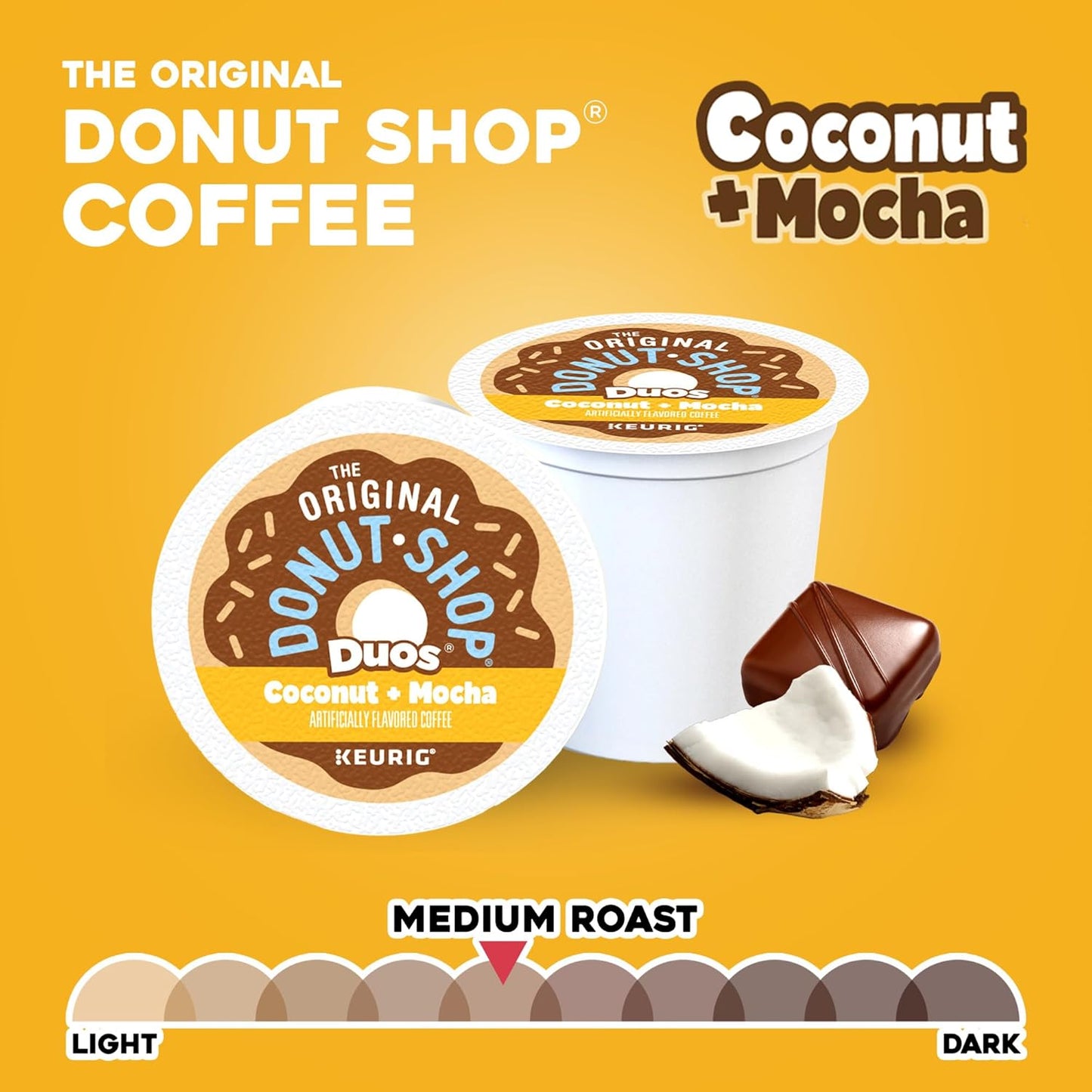 Original Donut Shop - Coconut & Mocha K-Cup Pods | Medium Roast Coffee, 96 Count