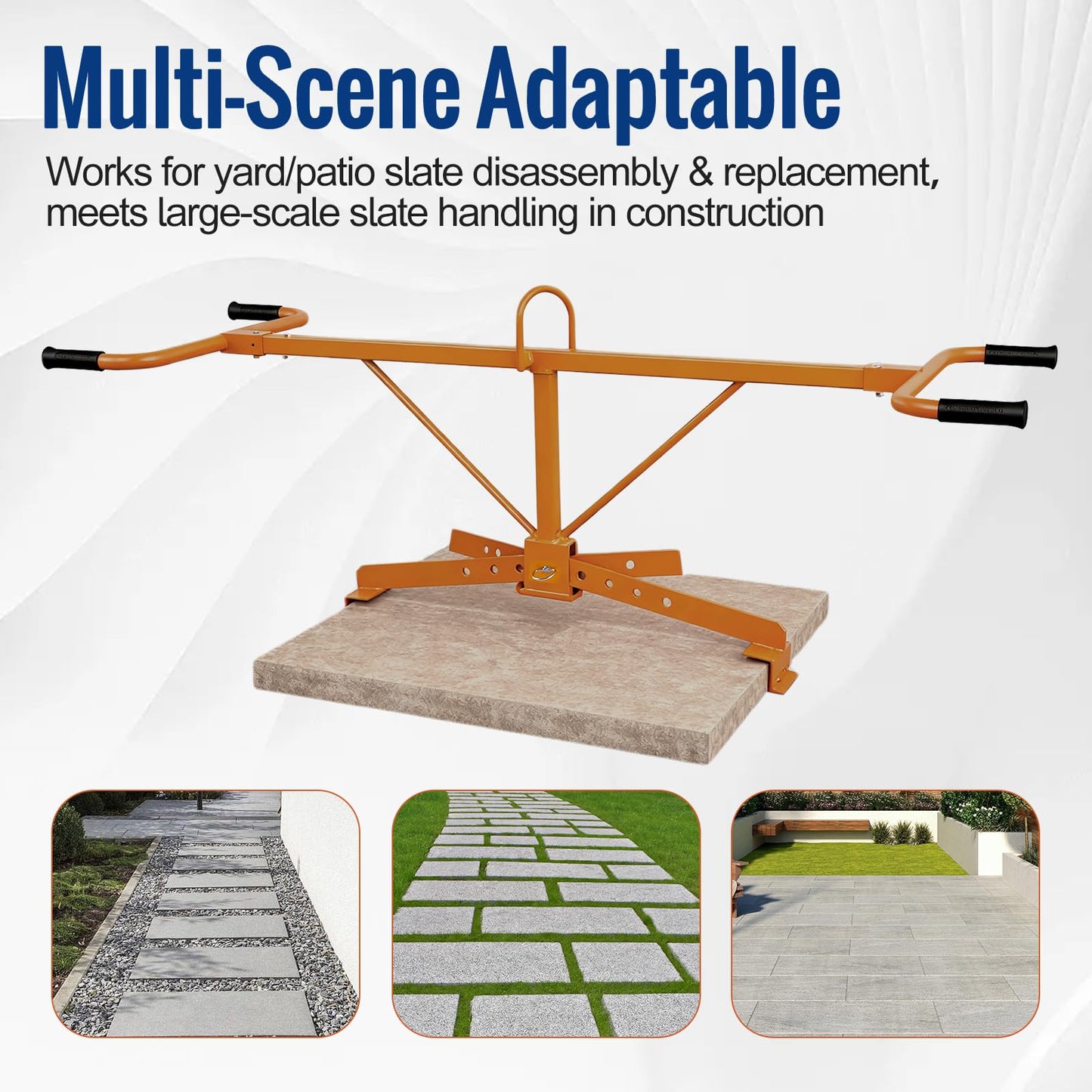 Paver Slabs Lifter & Extractor Tool - Heavy-Duty Block Mover for 20-40 Inch Slabs, 330 lbs Capacity, Industrial Grade Material Handling & Lifting Equipment