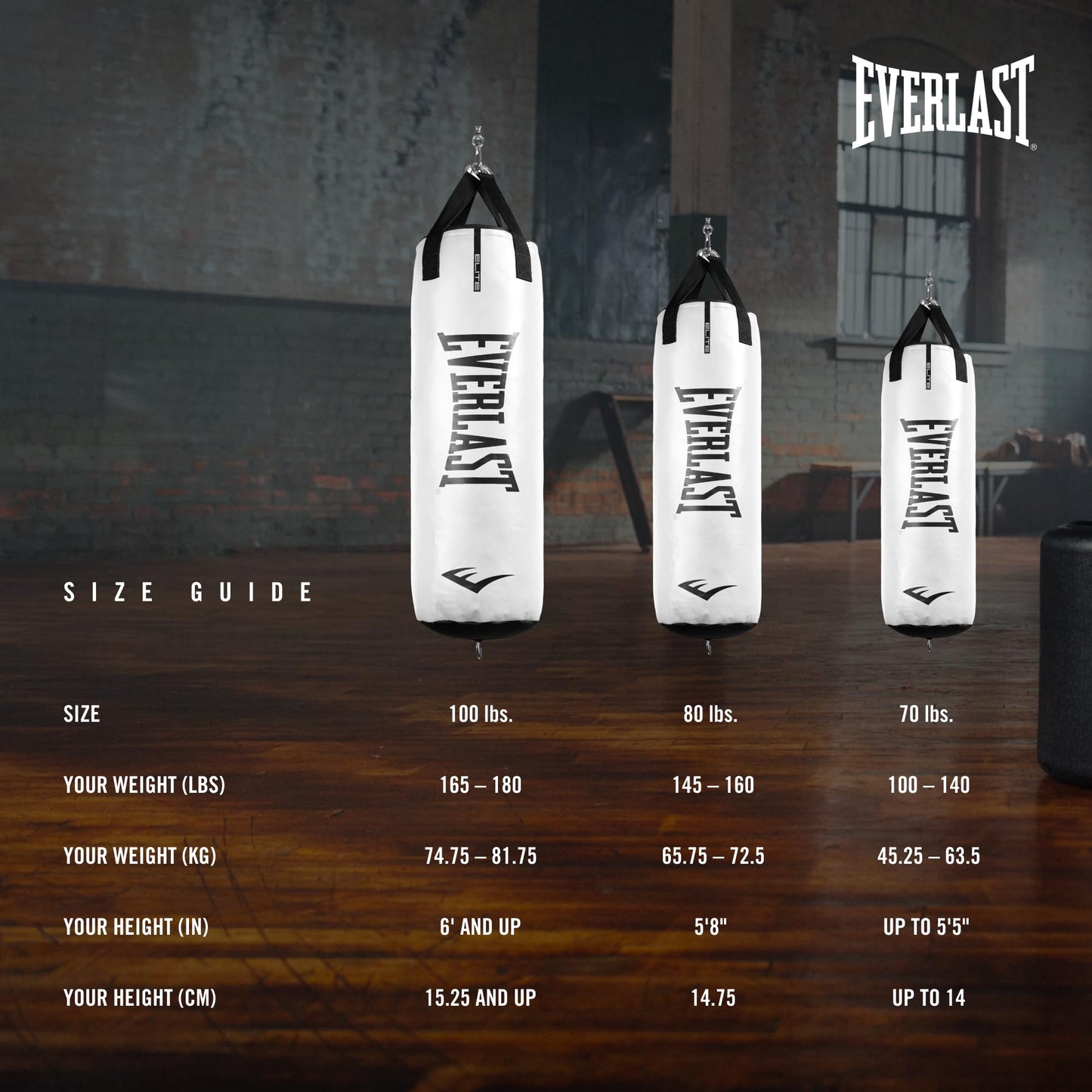 Everlast Elite 2 Heavy Bag (White | 80 lb)