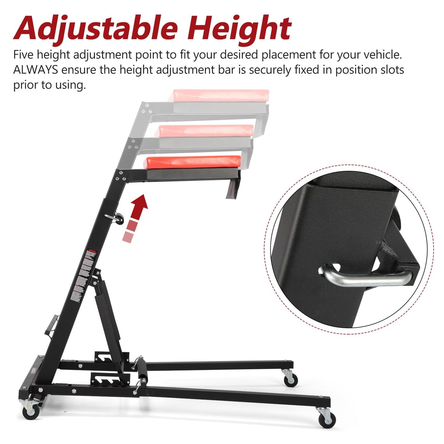 BUNKER INDUST Automotive Engine High Top Creeper Workstation Shop Mechanic | Adjustable Height | | Foldable | | 400 LBS Capacity |