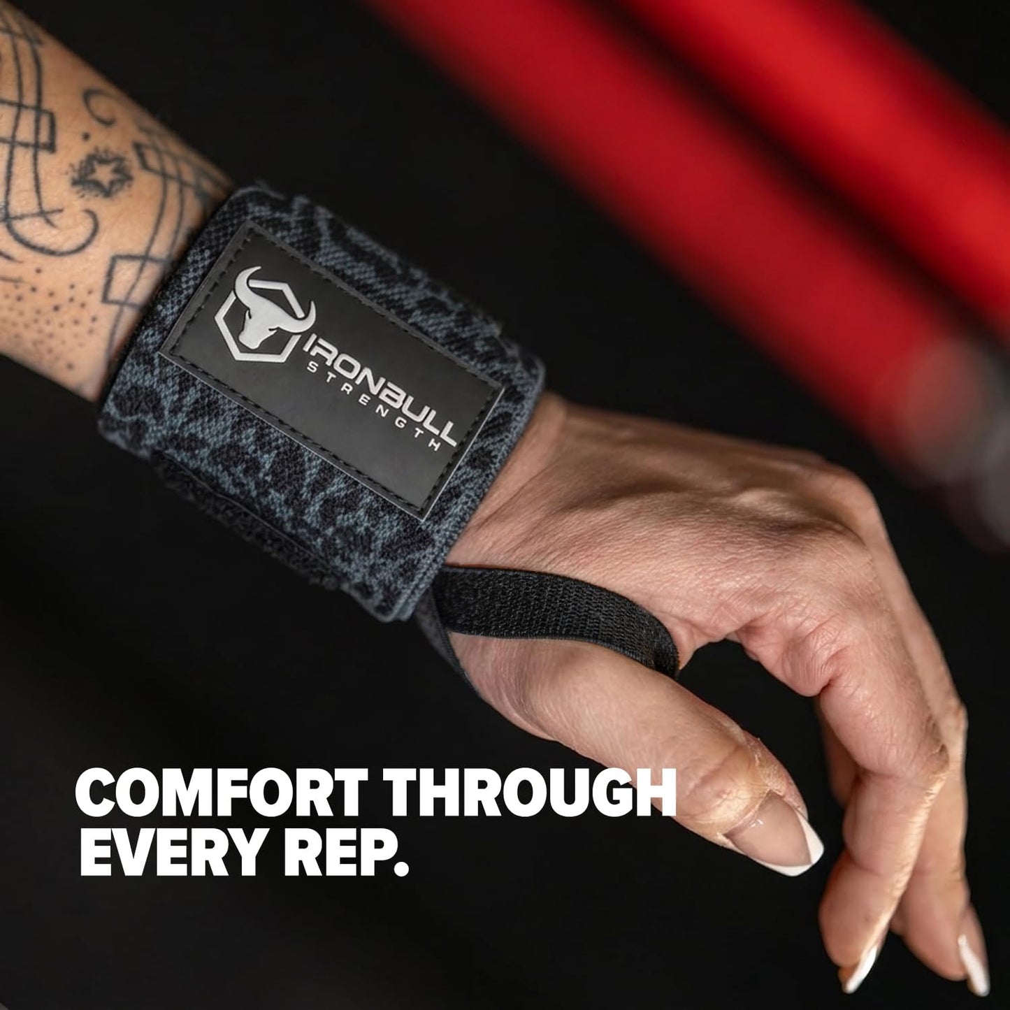 Wrist Wraps for Weightlifting & Powerlifting (18") - Premium Quality Wrist Straps for Weight lifting with Thumb Loop - Best Gym Wrist Wraps for Bench Press, Dip, Triceps & Curls for Men and Women