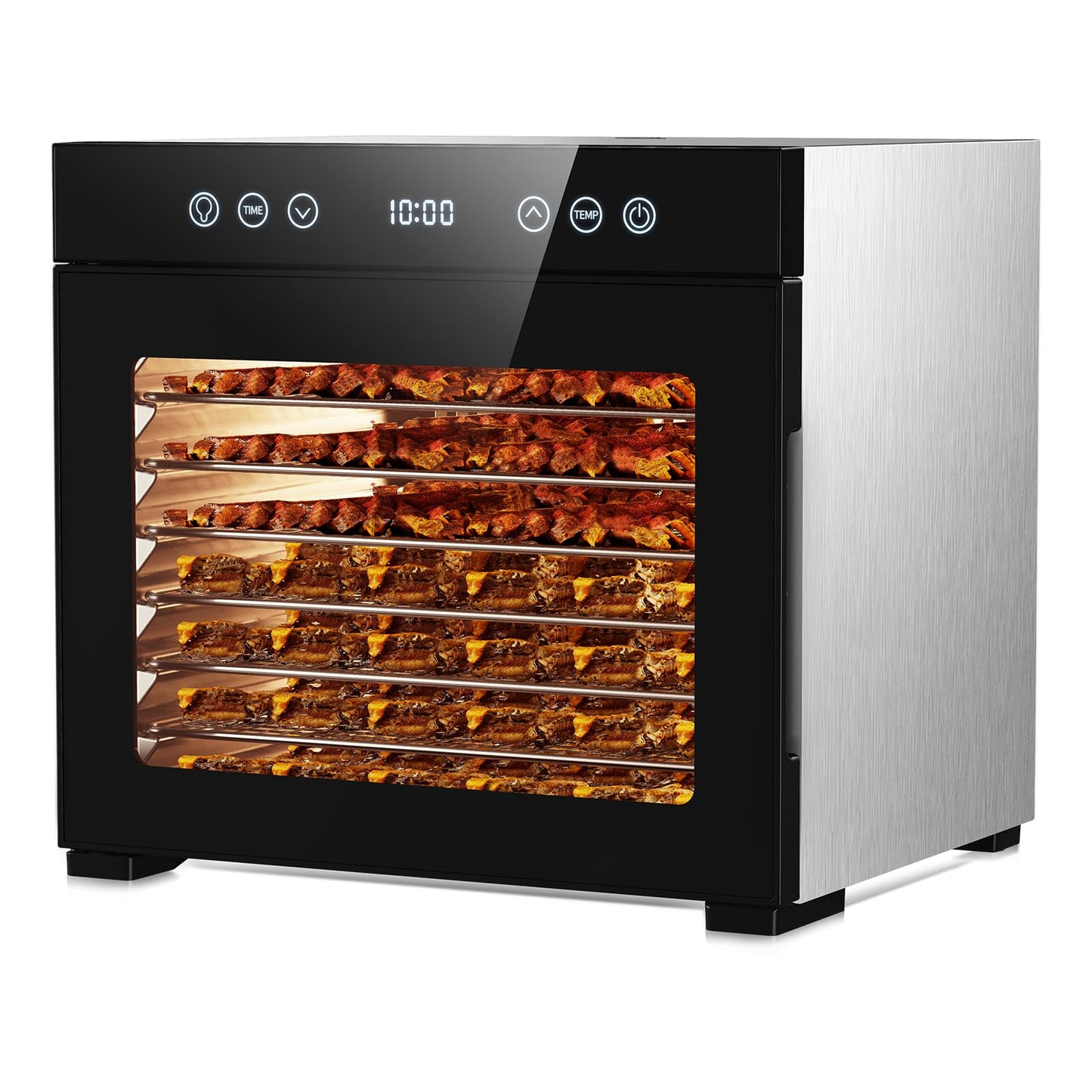 Food Dehydrator, 650W Powerful Fruit Dryer Machine with Adjustable Timer & Temperature, 8 Stainless Steel Trays, Quiet Operation, for Jerky, Fruits, Herbs, Dog Treats