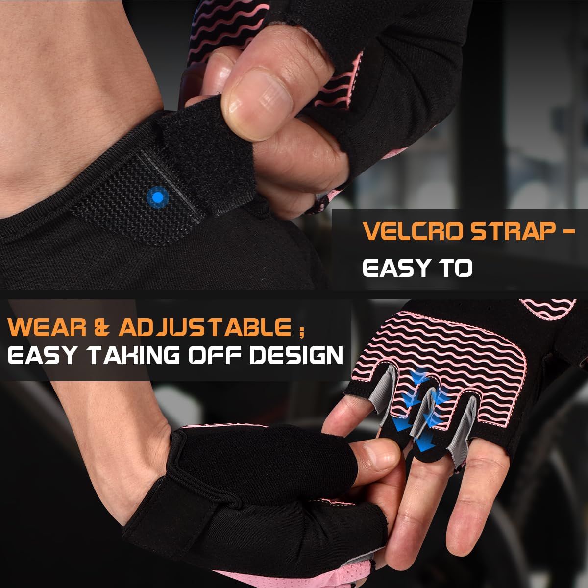 sunnex Workout Gloves for Women - Breathable Weight Lifting Gloves with Non-Slip Silicone Padding, Fingerless Gym Gloves for Cycling, Rowing, Pull Ups & Training (4 Sizes)