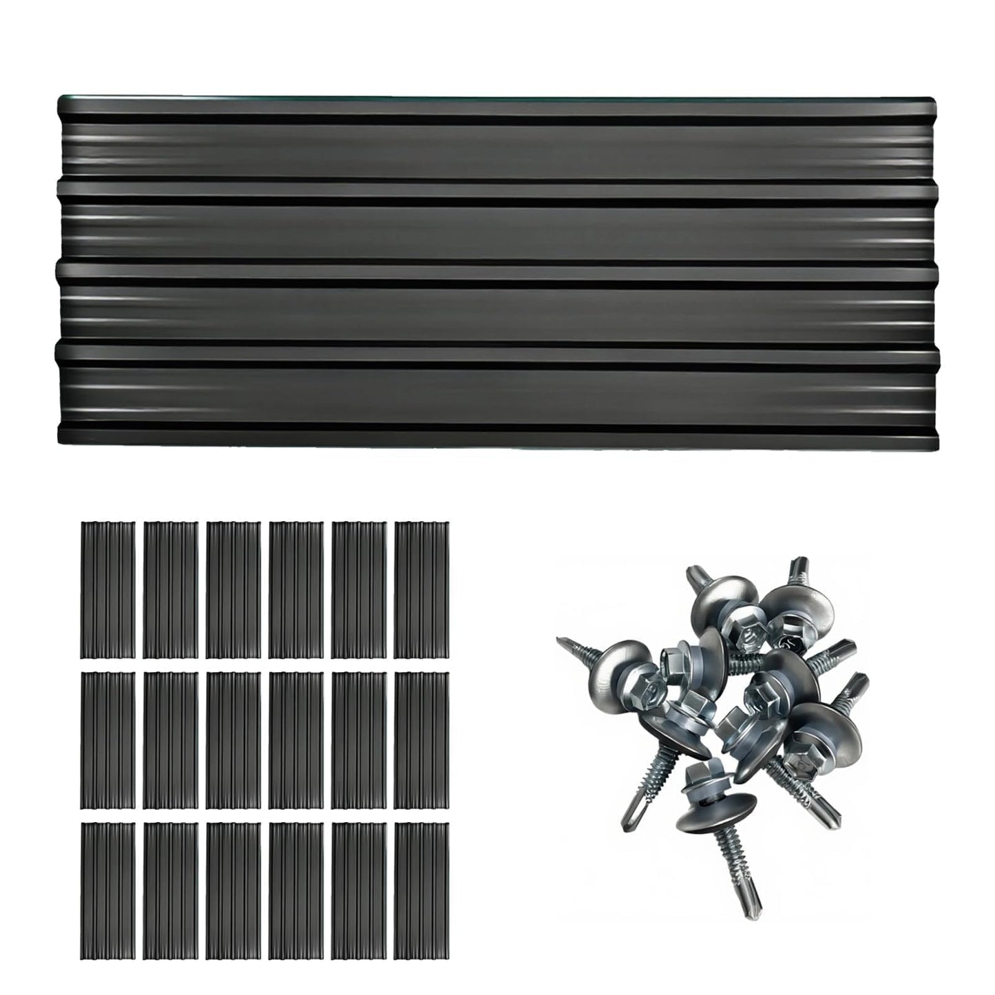 18 Pcs Metal Roofing Panels, L43.3×W17.72 Inch Corrugated Galvanized Roofing Panels Metal Siding Panels with Steel Screws for Pergola, Gazebo, Shed, Outdoor Storage, Chicken Coop, Patio,Garages