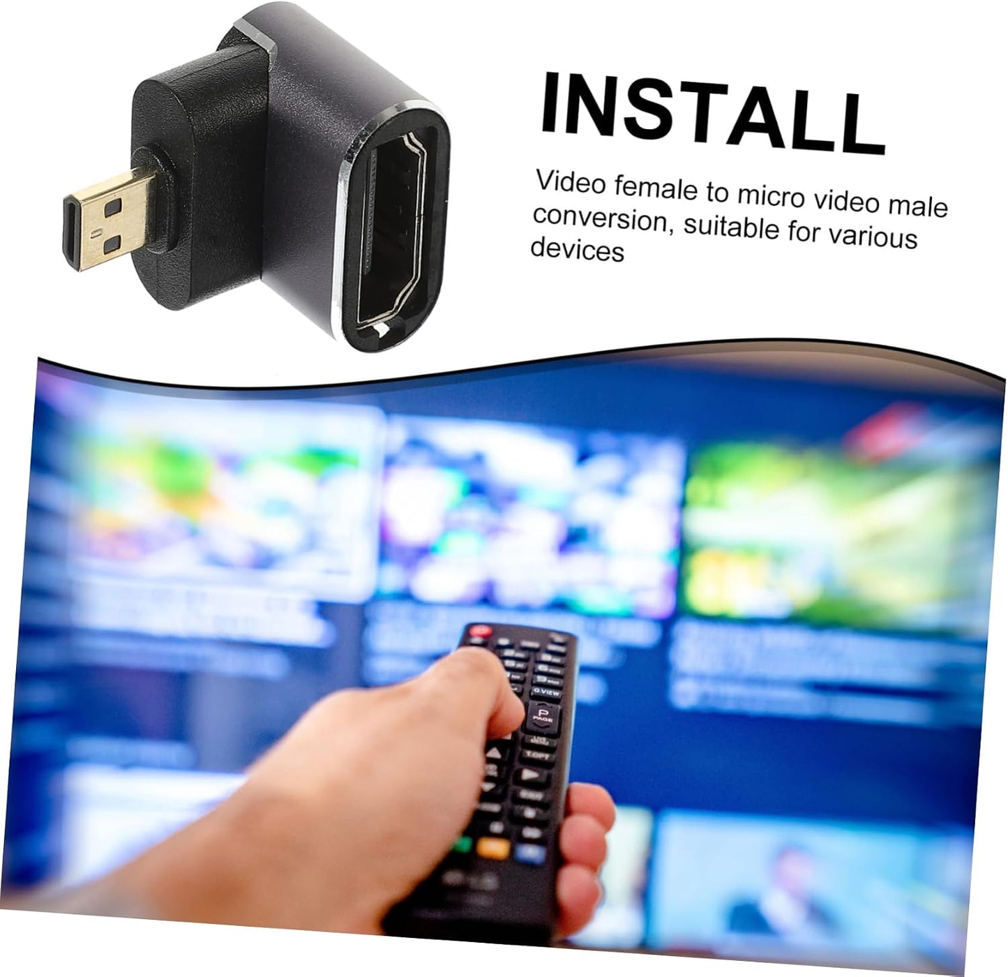 TINEASUR 90degree Monitor Adapter Laptop Connector Projector Receiver Adapter Video Connector