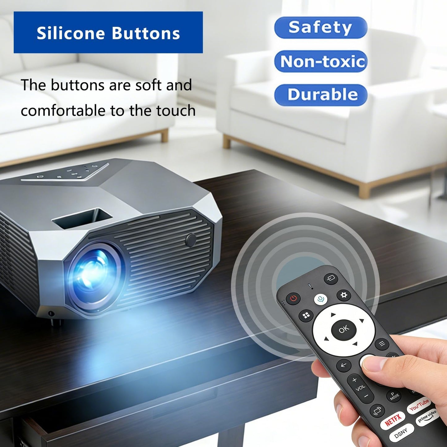 Molgoc DP03 Replacement Remote Contral for Portable Projector,Compatible with YOWHICK Portable Projector.