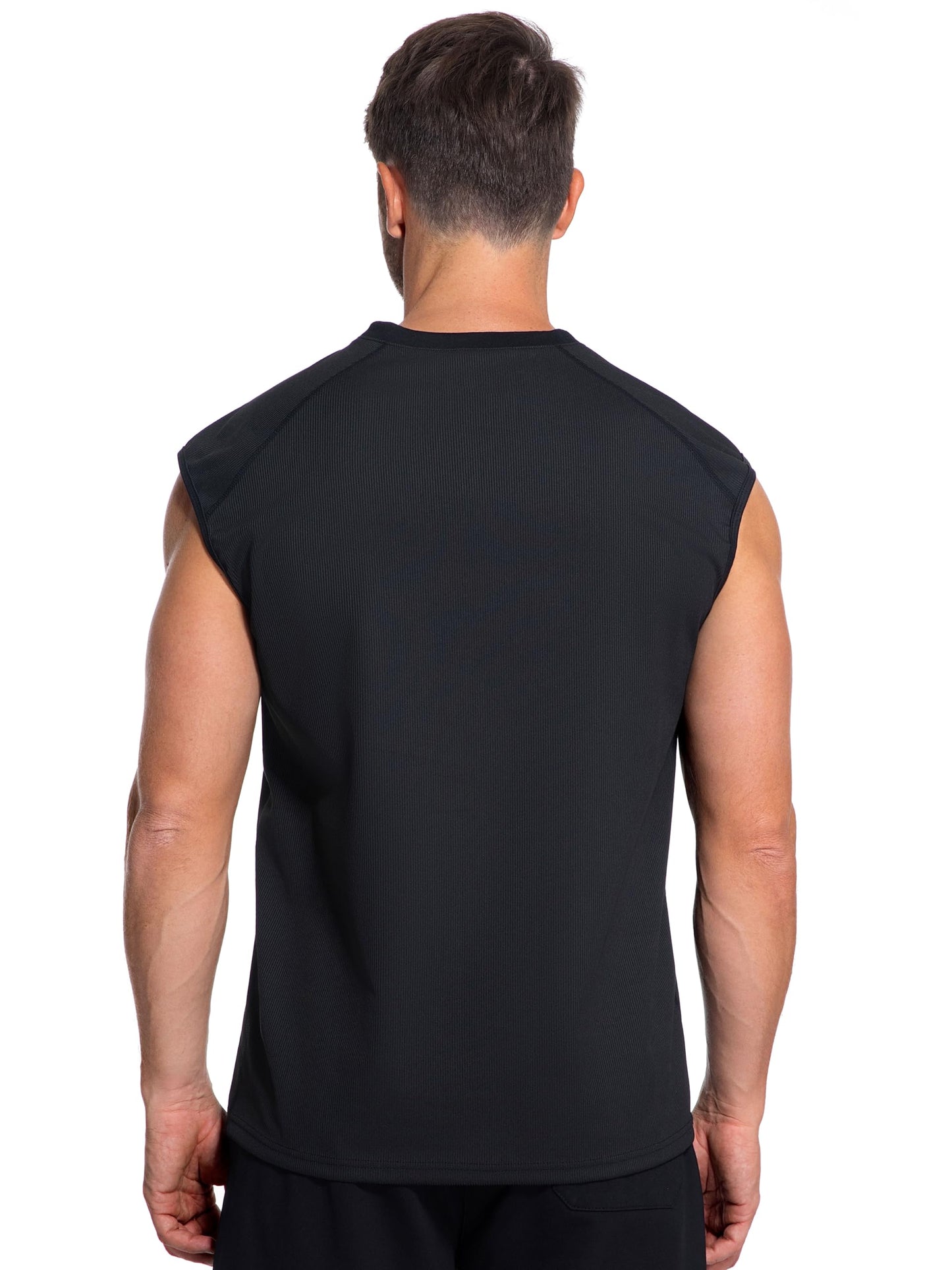 Everfion Men's Sleeveless Sauna Shirt Waist Trainer Sauna Suit for Men Ribbed Sweat Vest Compression Tank Top Gym Workout
