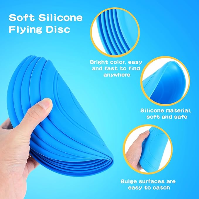 Lenwen 24 Pcs Flying Disc 6.89 Inch Soft Silicone Flying Disks Classic Play Flick Disc for Outdoor Backyard Beach Lawn Sports Park Camping Playing Adults Pet