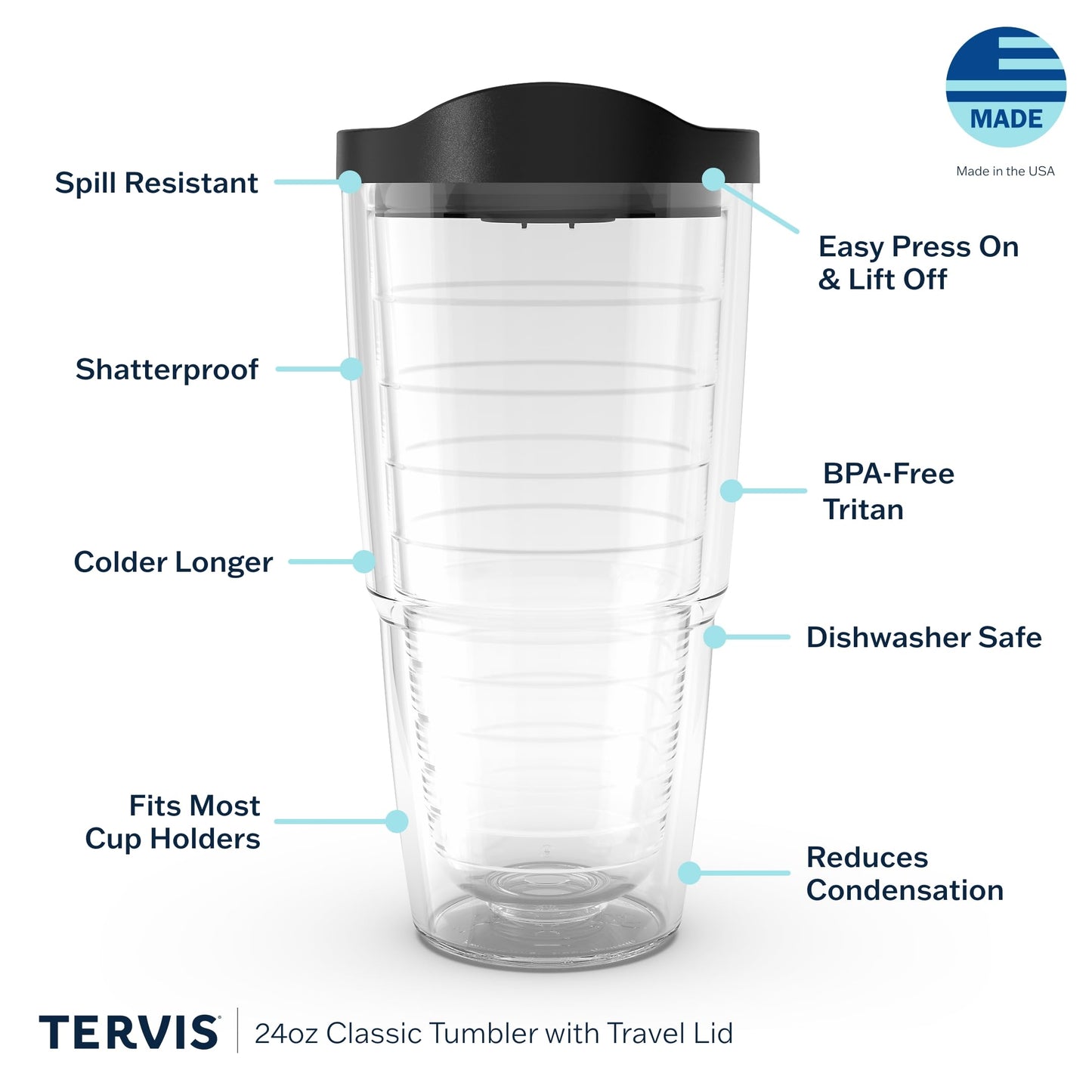 Tervis Margaritaville - It's 5 O'Clock Somewhere - Red Parrot Made in USA Double Walled Insulated Tumbler Travel Cup Keeps Drinks Cold & Hot, 24oz, Clear