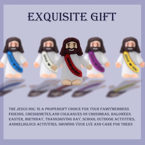 AKFAHOIF Mini Jesus Figurines - 100PCS Multicolor Tiny Jesus Figures for Easter Egg Stuffers