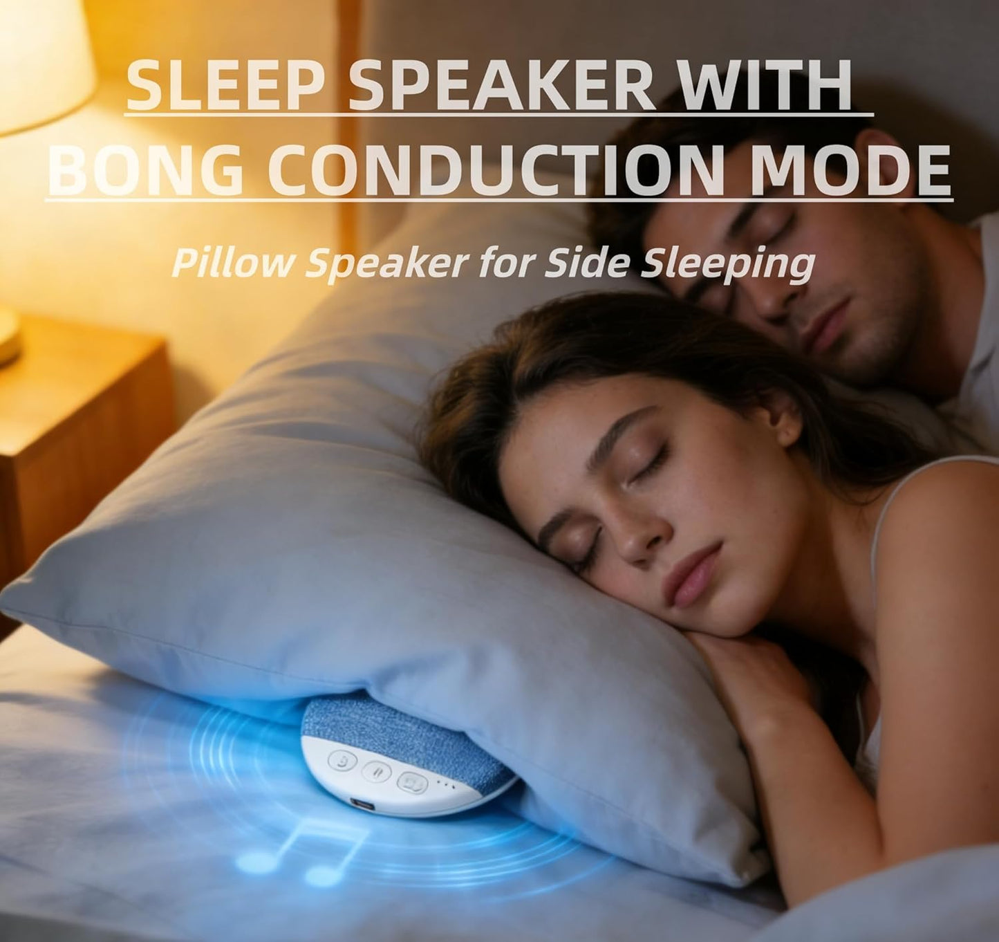 2026 48H New Bluetooth Pillow Speaker Pro for Sleeping, Under Pillow Speaker with Sleep Timer & White Noise, Thin