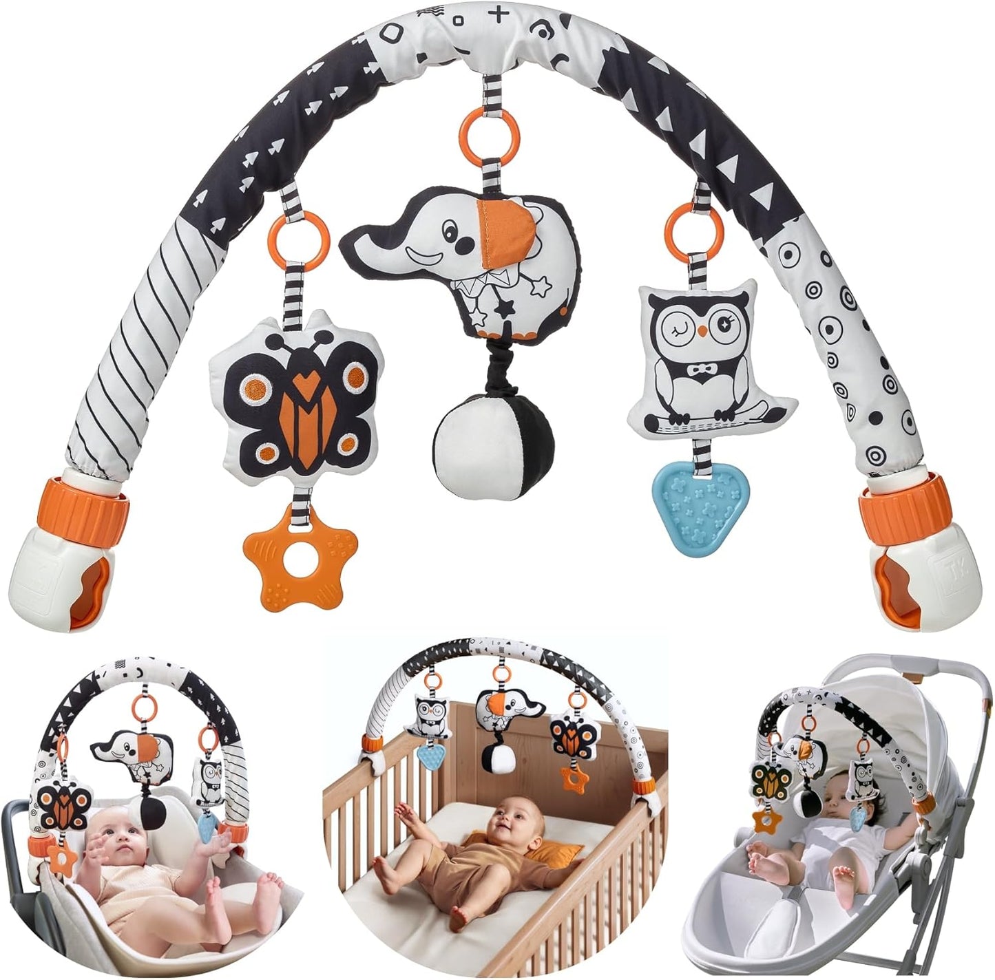 TUMAMA Baby Car Seat Toys - Sensory Hanging Rattle Arch with Musical Features | For Infants 0-6 Months