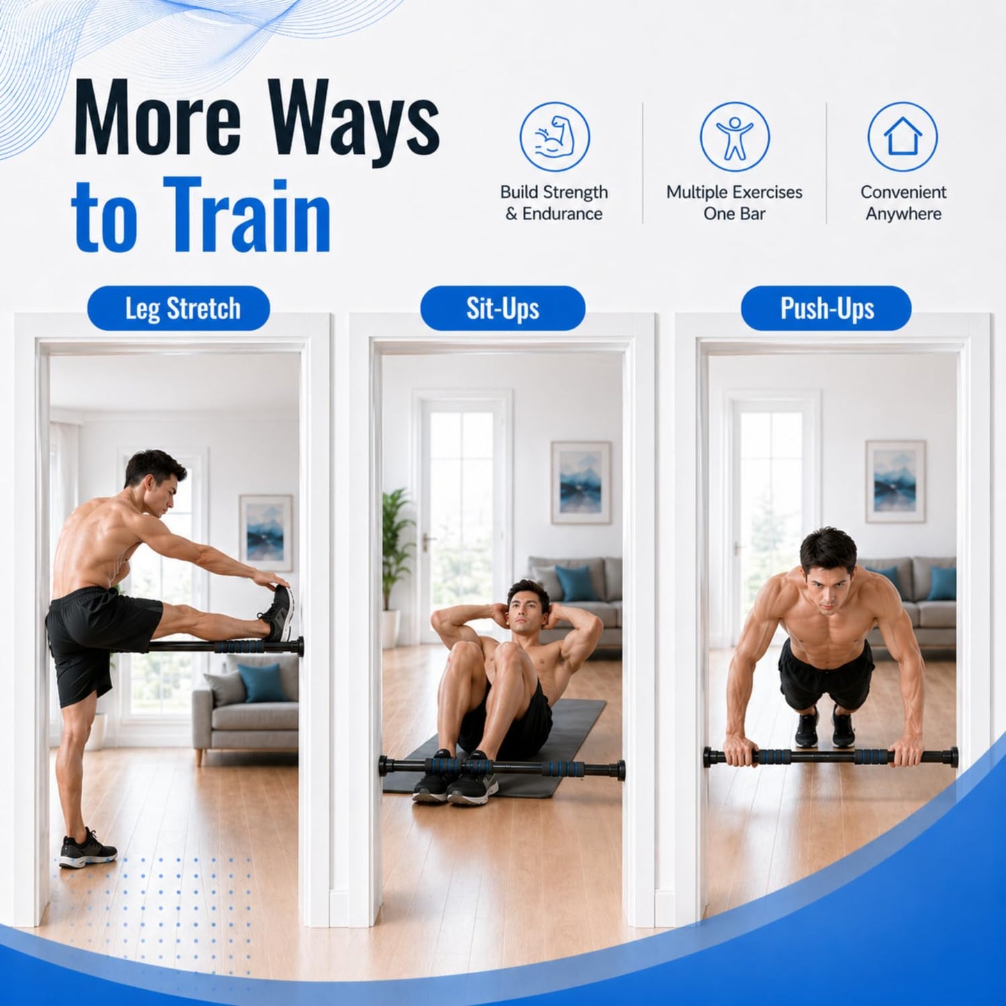 FumyFumy Pull Up Bar for Doorway, Adjustable Door Frame Pull Up Bar with 330 lbs Capacity, No Screw Chin Up Bar for Home Gym Strength Training, Fits 25"–39" Door Frames and Walls