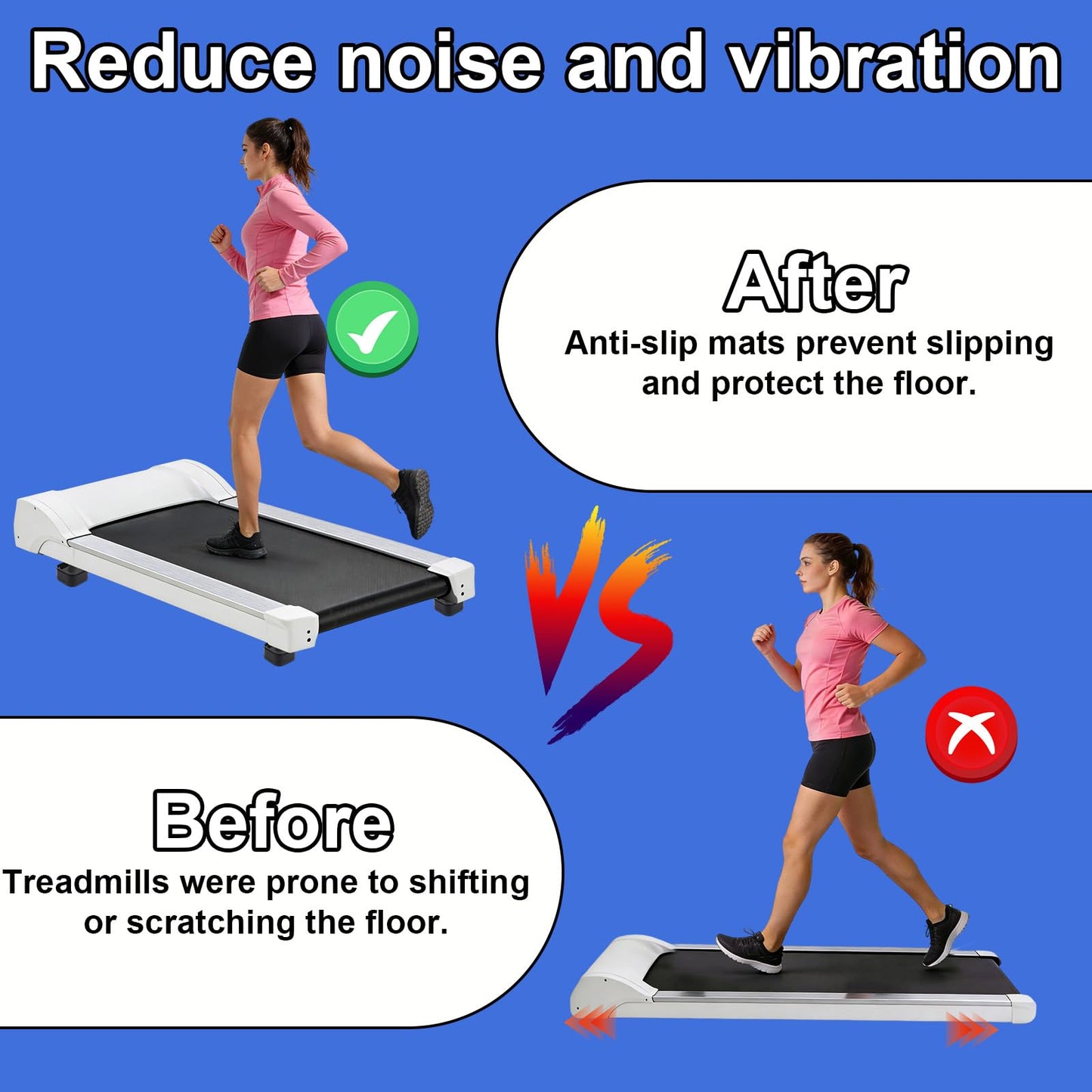 Penitue 4pcs Treadmill Incline Riser Blocks, Walking Stackable Height Adjustable Incline Blocks Pad Attachment Non-Slip Upgrade Ramp for Home Gym Leveling & Uphill Workout Treadmill Accessories