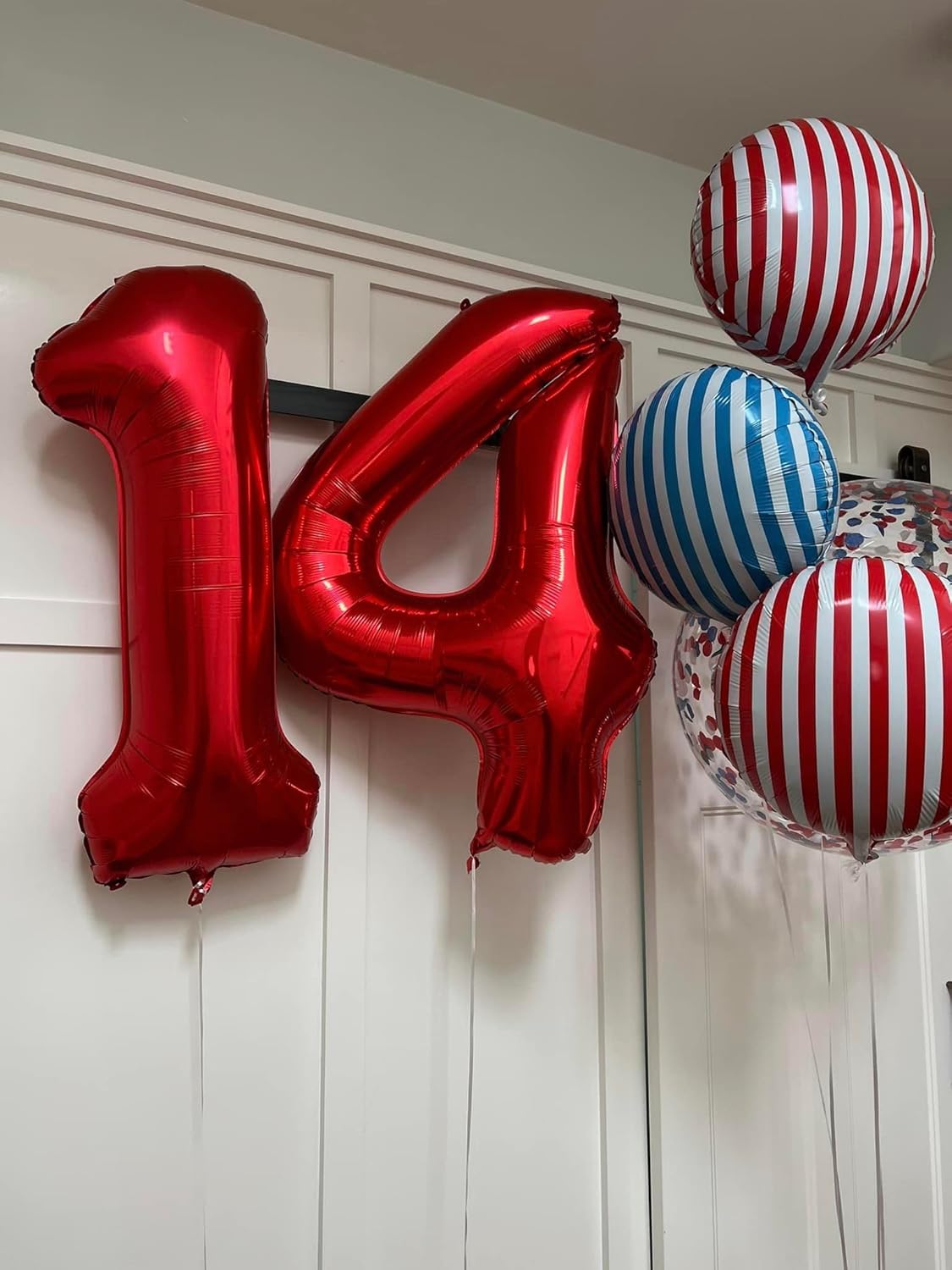 Red Number 4 Balloon - 40 Inch Giant Foil Balloon for 4th Birthday Party Decorations