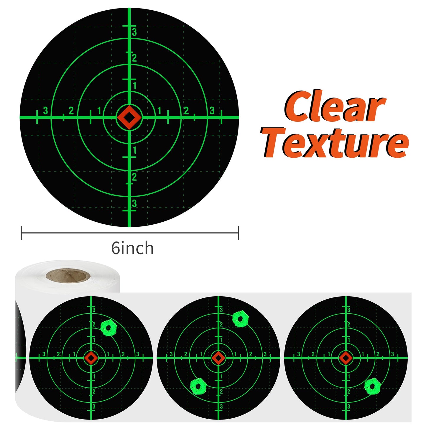 NYEONHRT 6" Shooting Targets Splatter Target Stickers, 100 Pcs Self Adhesive Paper Targets for Shooting Range with Fluorescent Green Impact Feedback for Gun Airsoft Rifle Shooting Accessories
