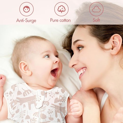 ANYEDDE Newborn Swaddle Sleep Bag - 2-Pack Arms Up Design, Removable Cuffs, Pink Bunny, 0-3 Months
