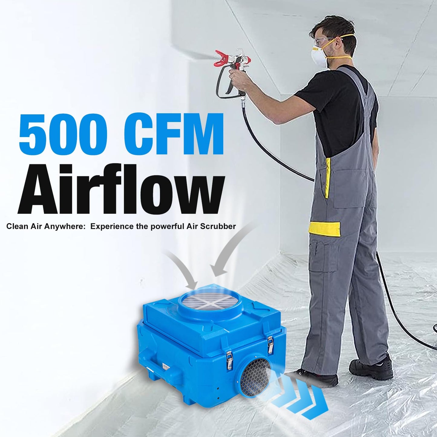 MOUNTO 600 cfm Whole‑Home HEPA Purifier & HEPA500 Commercial Scrubber