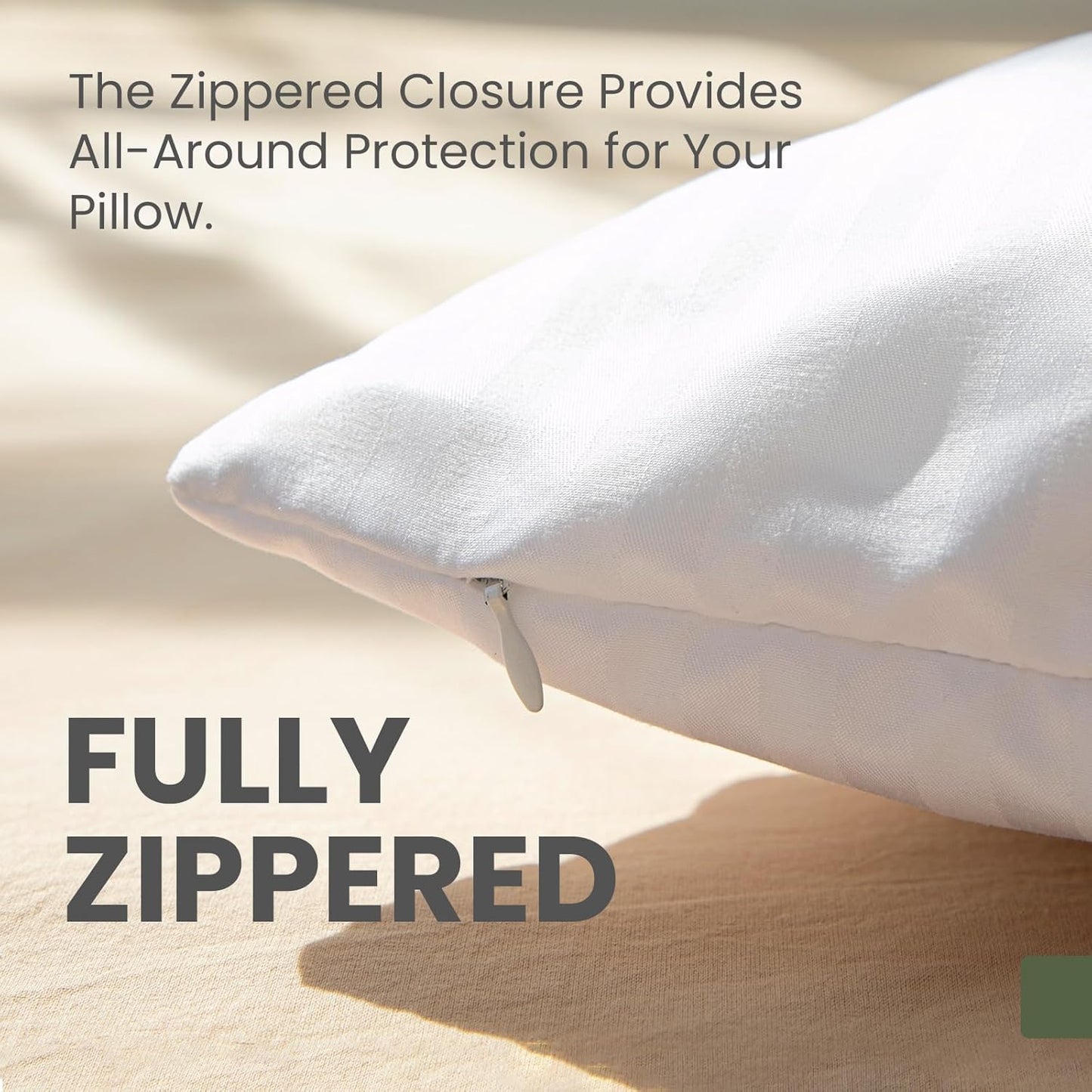 Skiennix Pillow Protectors - Luxury Hotel Quality Zippered Covers | Oeko-TEX Certified, Soft & Breathable, 20 x 26" - 4 Pack