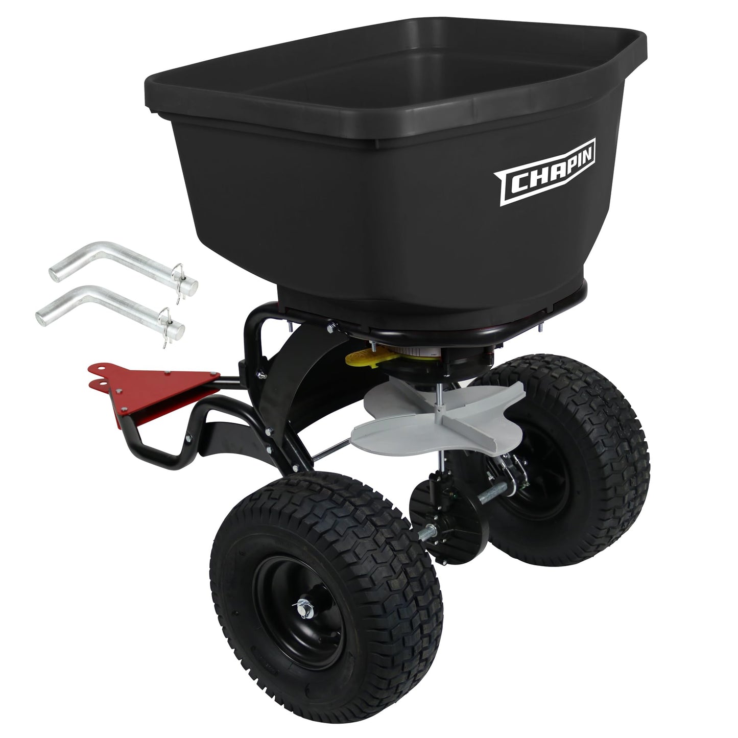 Chapin 8622B Tow & Pull Behind Broadcast Spreader, 150lbs Capacity, Auto‑Stop Dual Impeller, Enclosed Bearings, Use for Seed & Fertilizer, Heavy‑Duty Farm/ATV/UTV
