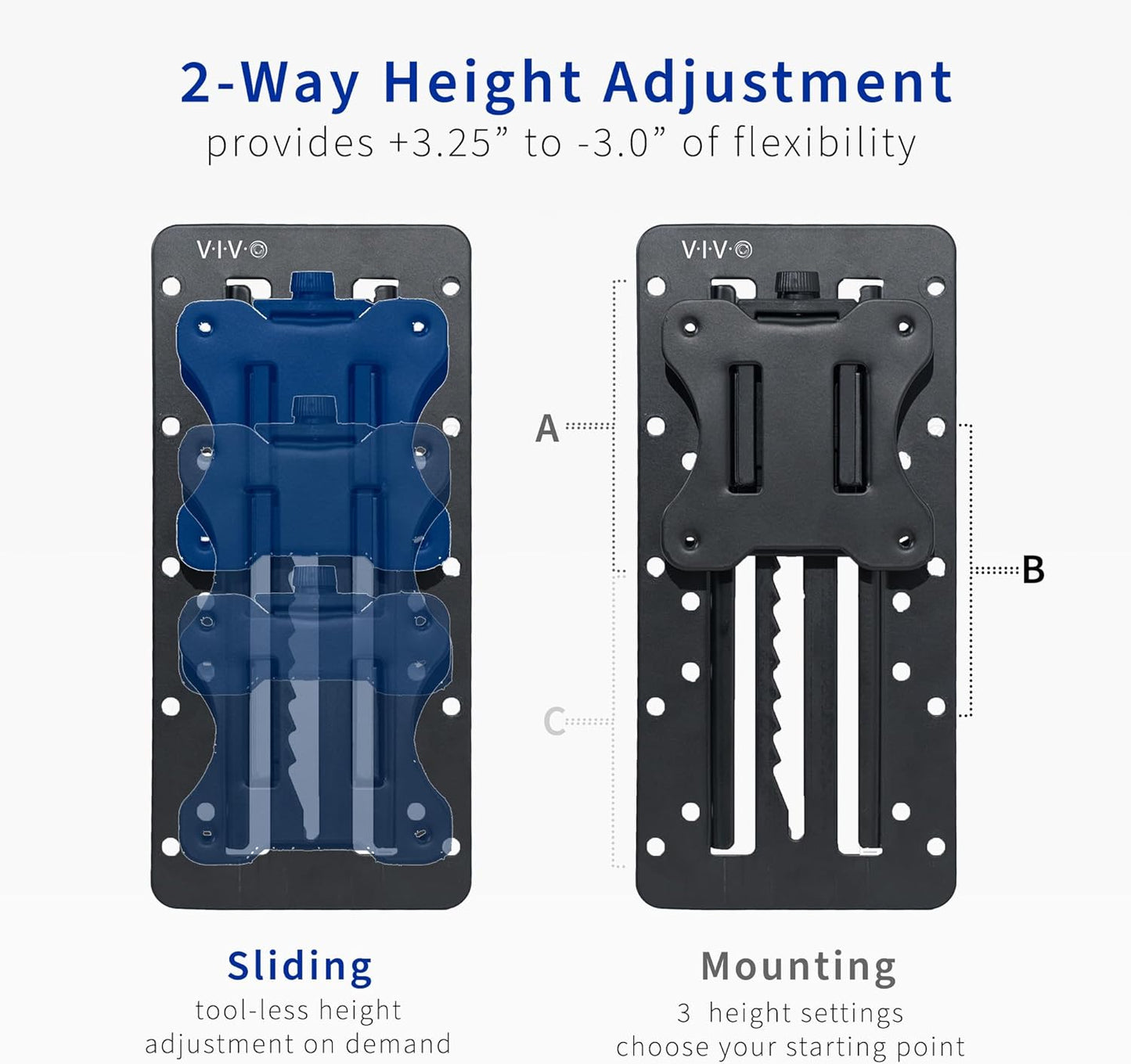VIVO 27 Inches Height Adjustable VESA Adapter Stand for Individual Monitors up to Black