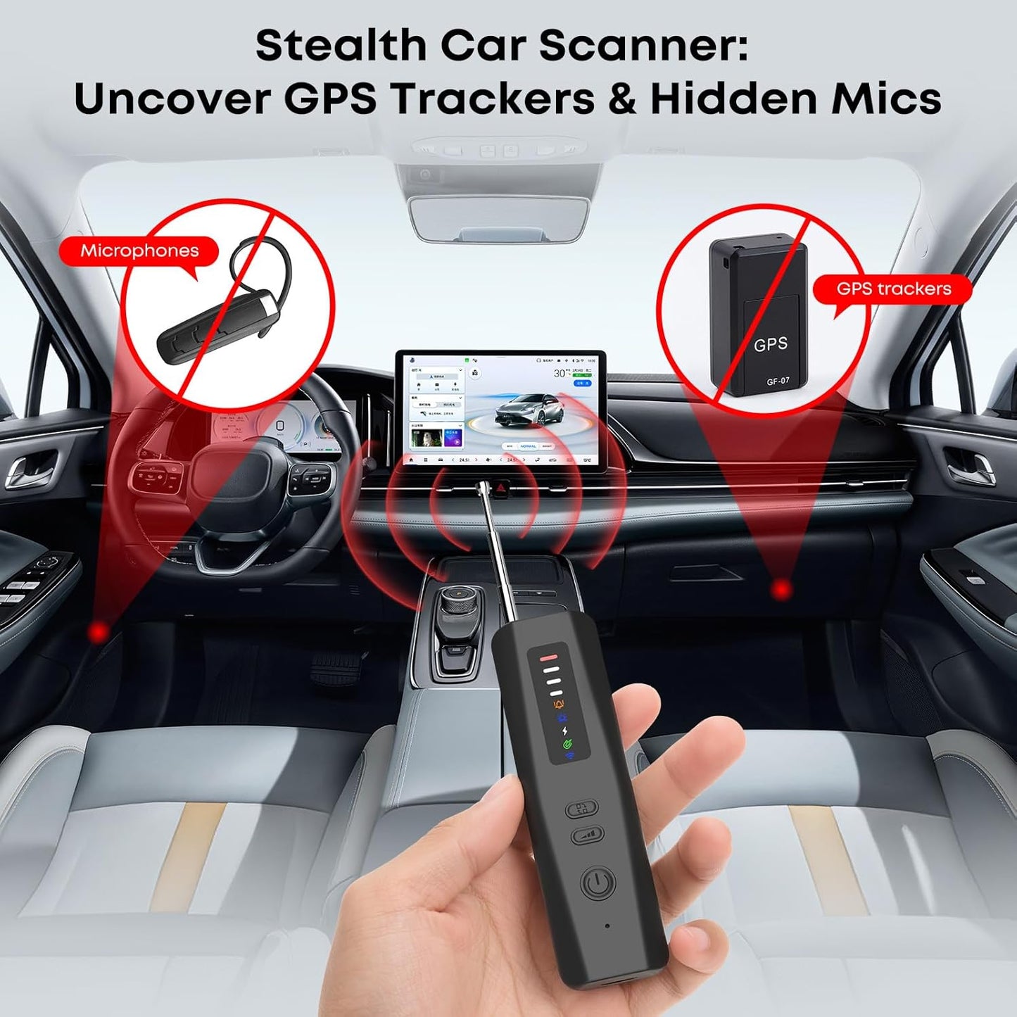 DREAMME 5-in-1 Hidden Camera Detector with Silent Vibration RF Bug Sweeper for GPS Trackers & Wireless Devices