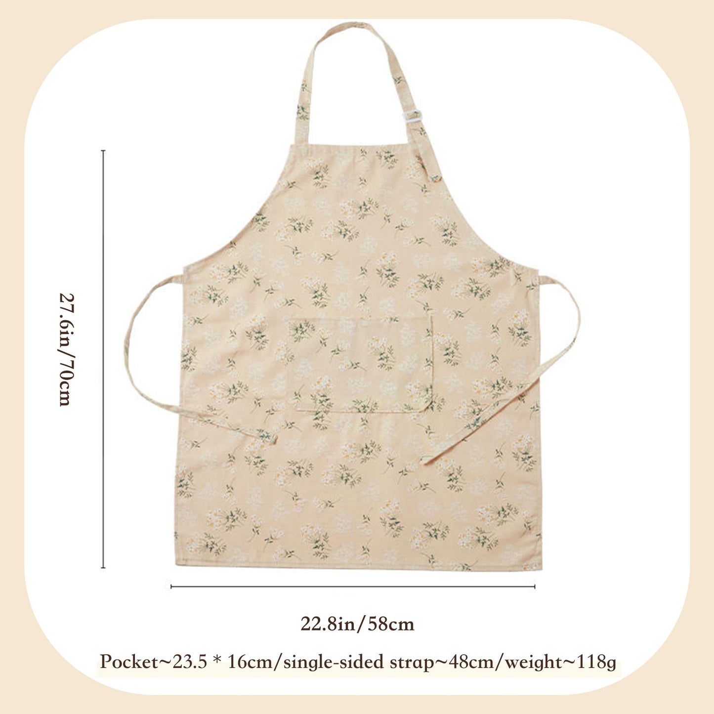 Yoocixu Adjustable Kitchen Apron for Women & Men,Vintage Japanese Countryside Print,Unisex Cooking Baking Apron with Pocket, Chef Apron for Home, BBQ, Garden