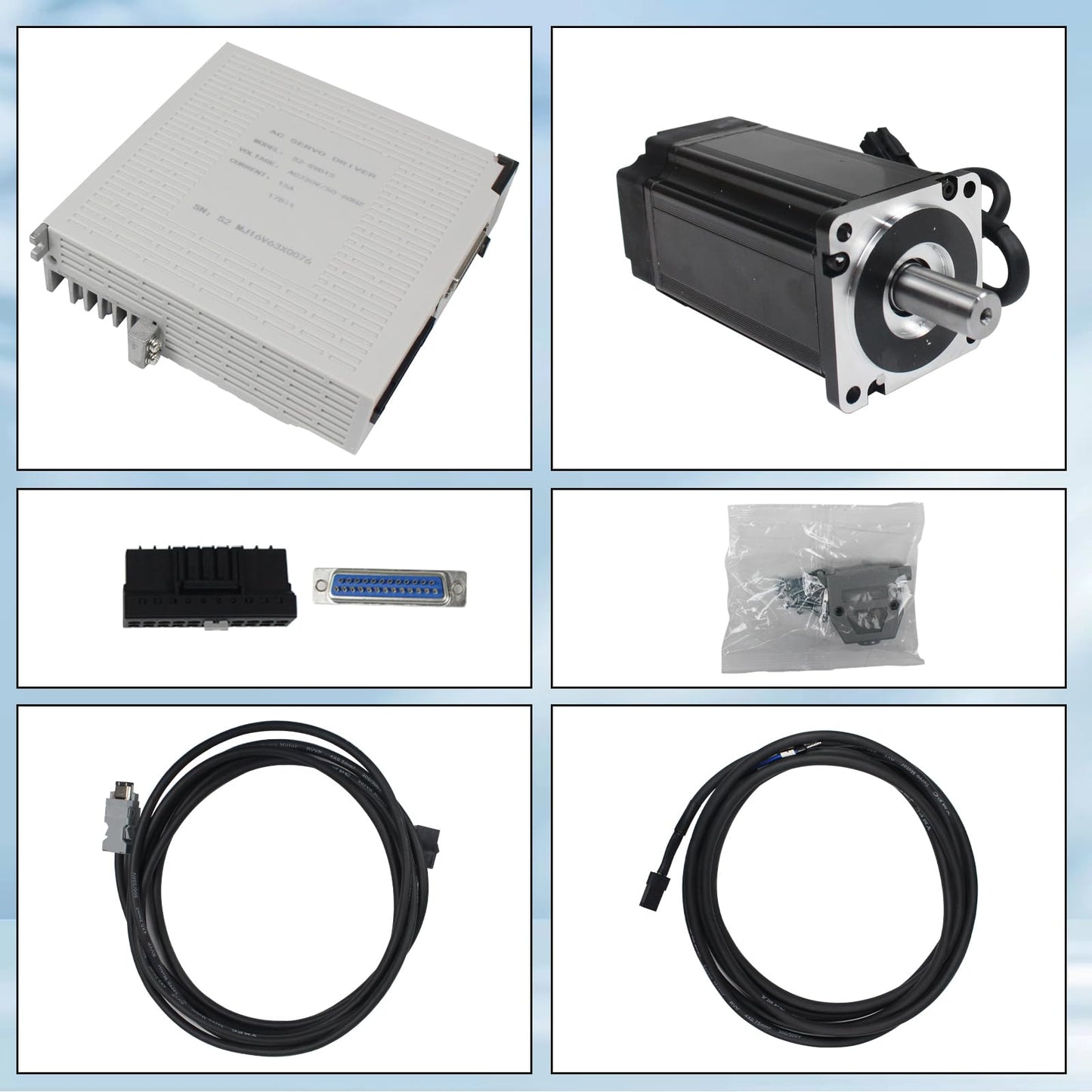 RATTMMOTOR 600W Servo Motor Kit, Servo Motor with Servo Motor Driver and Brake Encoder Cable, CNC Controller Kit for CNC Engraver Milling Machine/Robot (600W with Brake), A2M-60SV01930Z