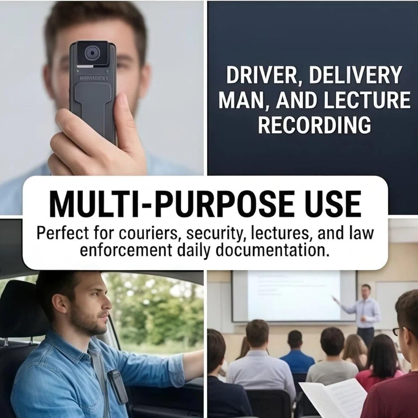 Generic (1) HD Body Worn Camera, High Definition Portable Camcorder, Wearable Night Vision Video Recorder, Loop
