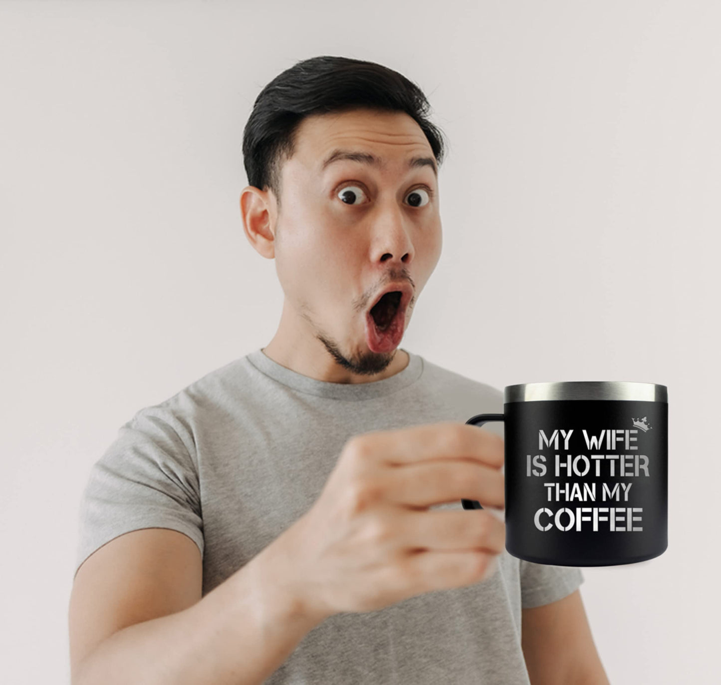 RHYTHMHEART Christmas Gifts for Husband from Wife - Gifts for Him - Husband Mug Coffee 14oz Black