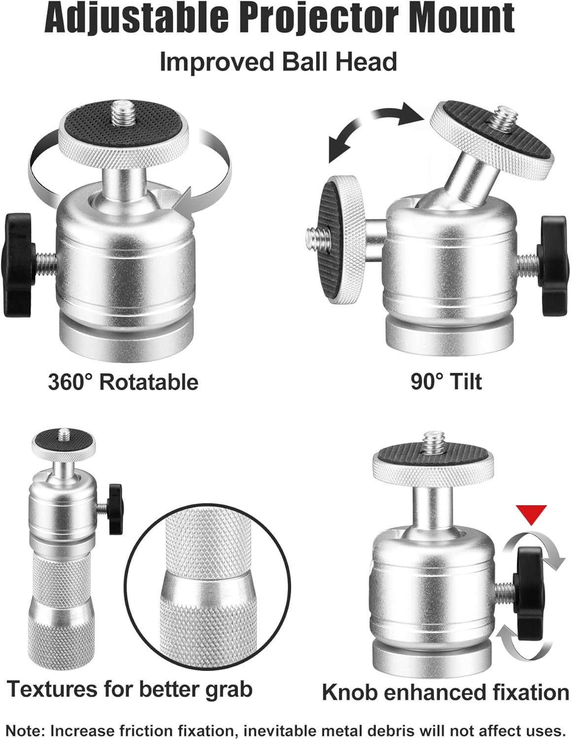 2-Be-Best 16-25.6in 41-65cm Projector Ceiling Mount Adjustable Projector Mount Length / Swivel Projectors Holder