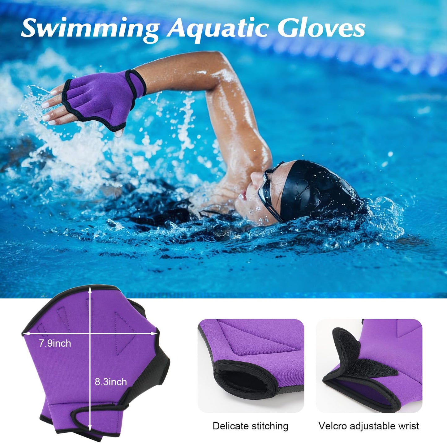HOMNUTS Water Dumbbells Aquatic Exercise Combo Set, High Density Water Weight, Swimming Belt, Swimming Aquatic Gloves for Swim Fitness Training Water Exercise