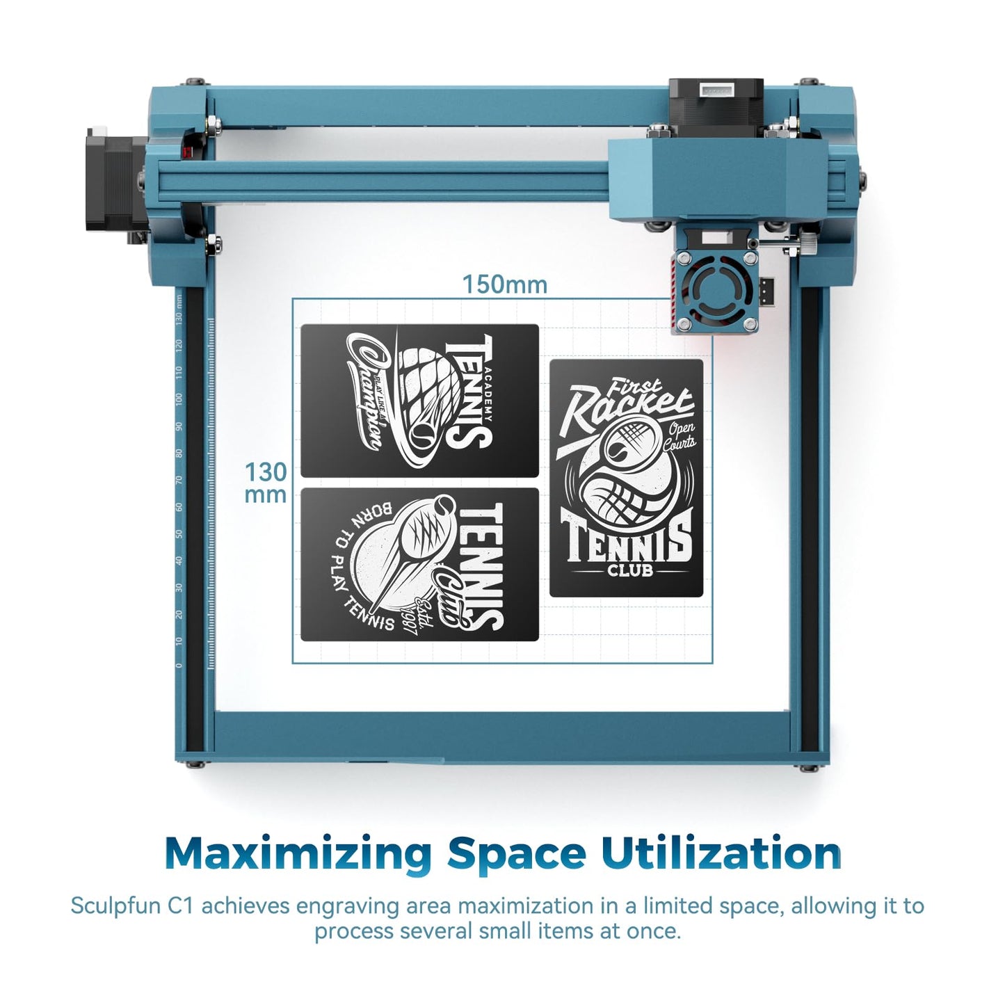 SCULPFUN C1 Mini Laser Engraver, 3W Portable Laser Engraving Machine with 0.04mm Ultra Fine Spot, Work for DIY Beginners,Plywood,Leather,Kraft Paper,Slate, Engraving Area 150 * 130mm