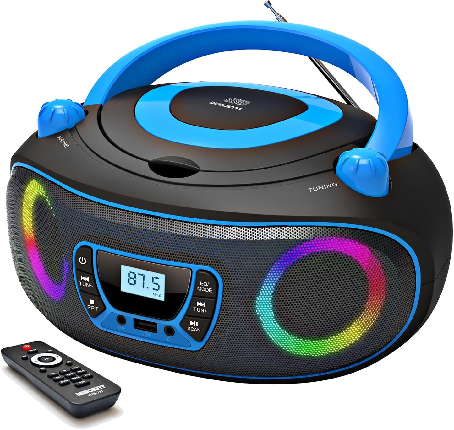 WIITHINK MP3 Jack,MP3 Portable Radio CD Player Boombox with Bluetooth,FM Radio,USB Playback,AUX-in,Headphone CDs