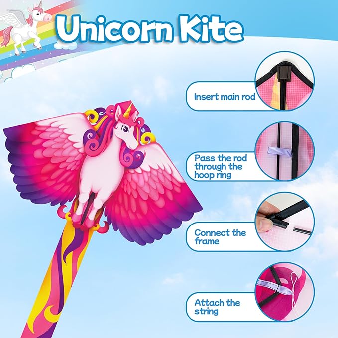 Kite for Kids Ages 3-5 4-8 & Adults, Flying Toys| Beach Toys| Outdoor Toys, Easy to Fly Butterfly Kites with Handle and 328FT Kite String, Large Kites for Boys Girls Birthday Gifts Party Favor Games
