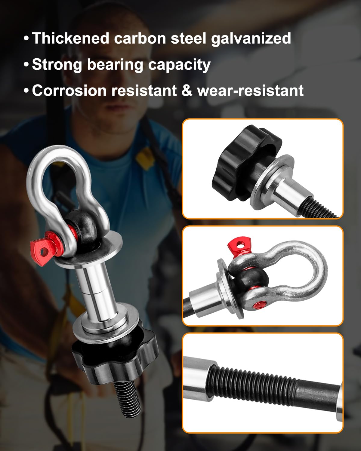 Upgrade Power Rack Attachments with Convex stainless steel gaskets, Versatile O-Ring Attachment Fit for 1-3 inch Squat Frames and Strength Frames, Heavy Duty Band Pegs for Resistance Band, 2 Pcs