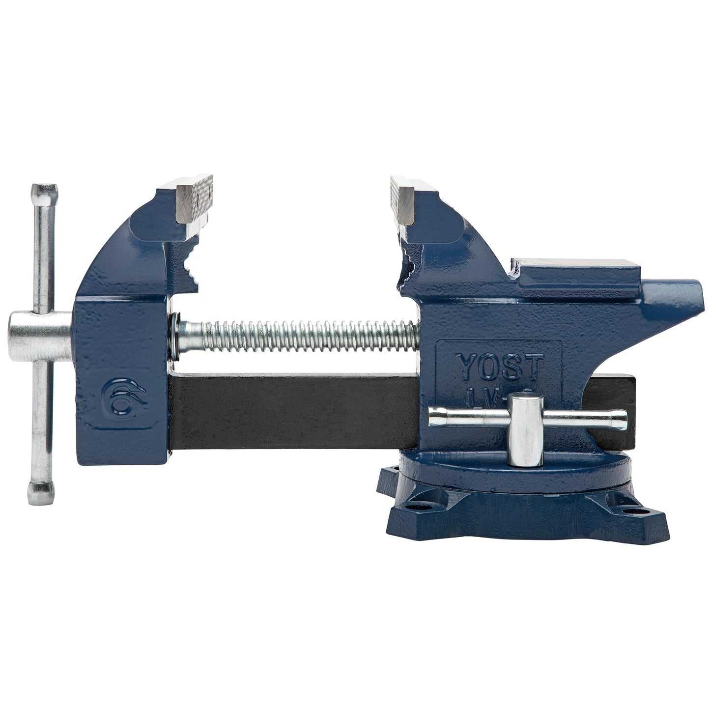 Yost Vises LV-6 Homeowner's Vise | 6 Inch Jaw Width with a 5 Inch Jaw Opening Home Vise | Secure Grip with Swivel Base | Blue
